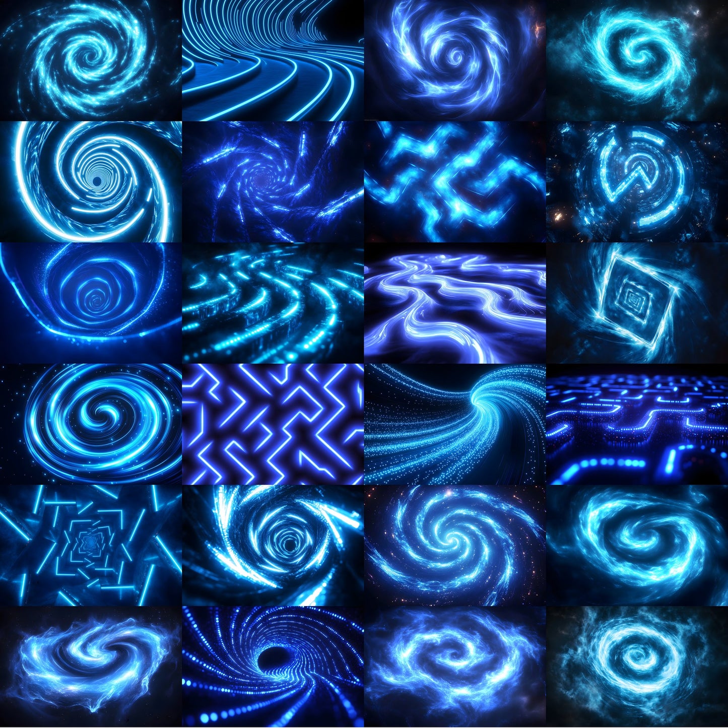 Abstract Blue Neon Lights Digital Backdrop, Modern Photography Background for Portraits, Photo Overlays, Creative Graphic Design Resource