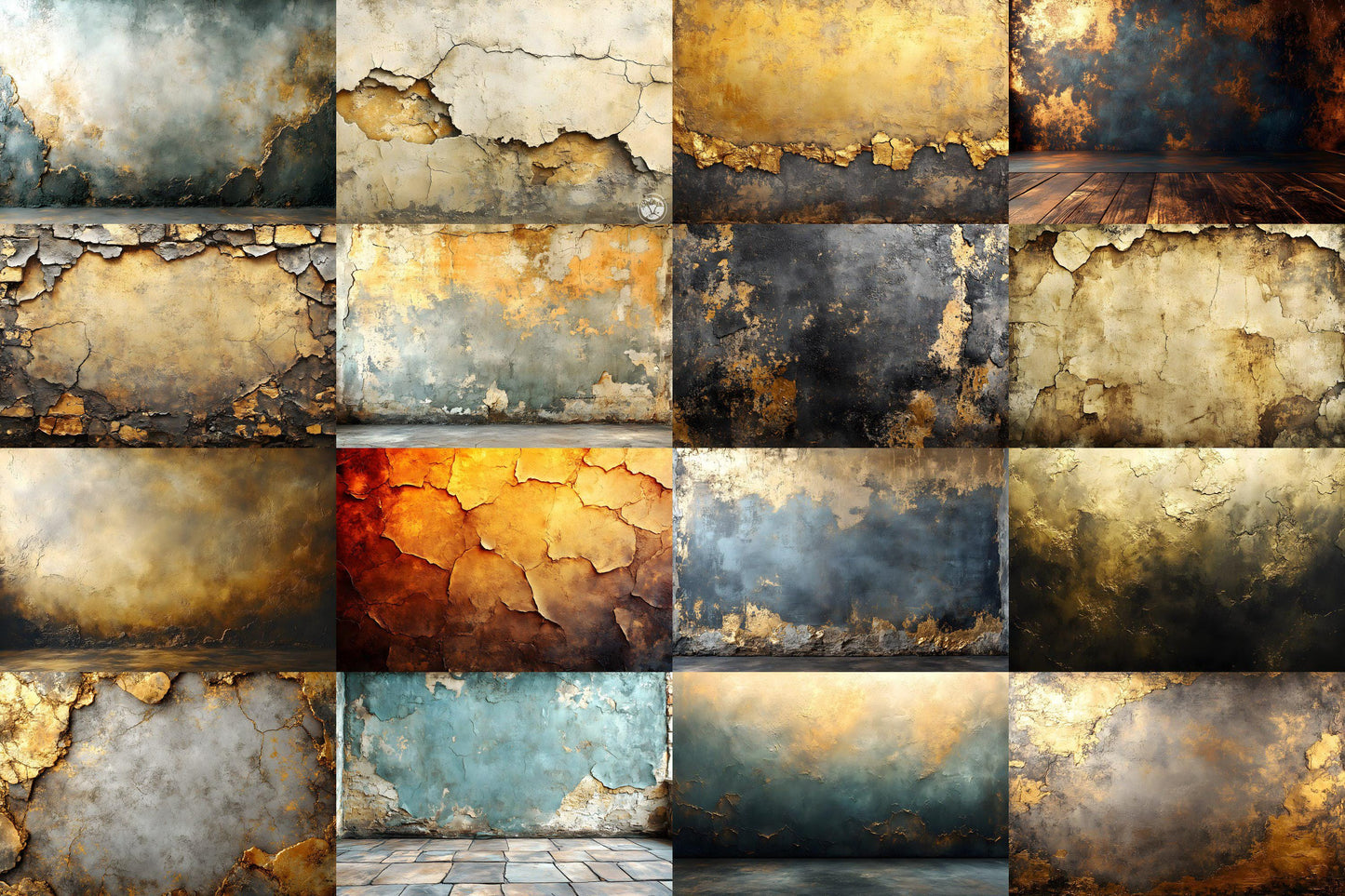 Smoky Topaz Wall Backdrops - Vintage Textured Digital Backgrounds