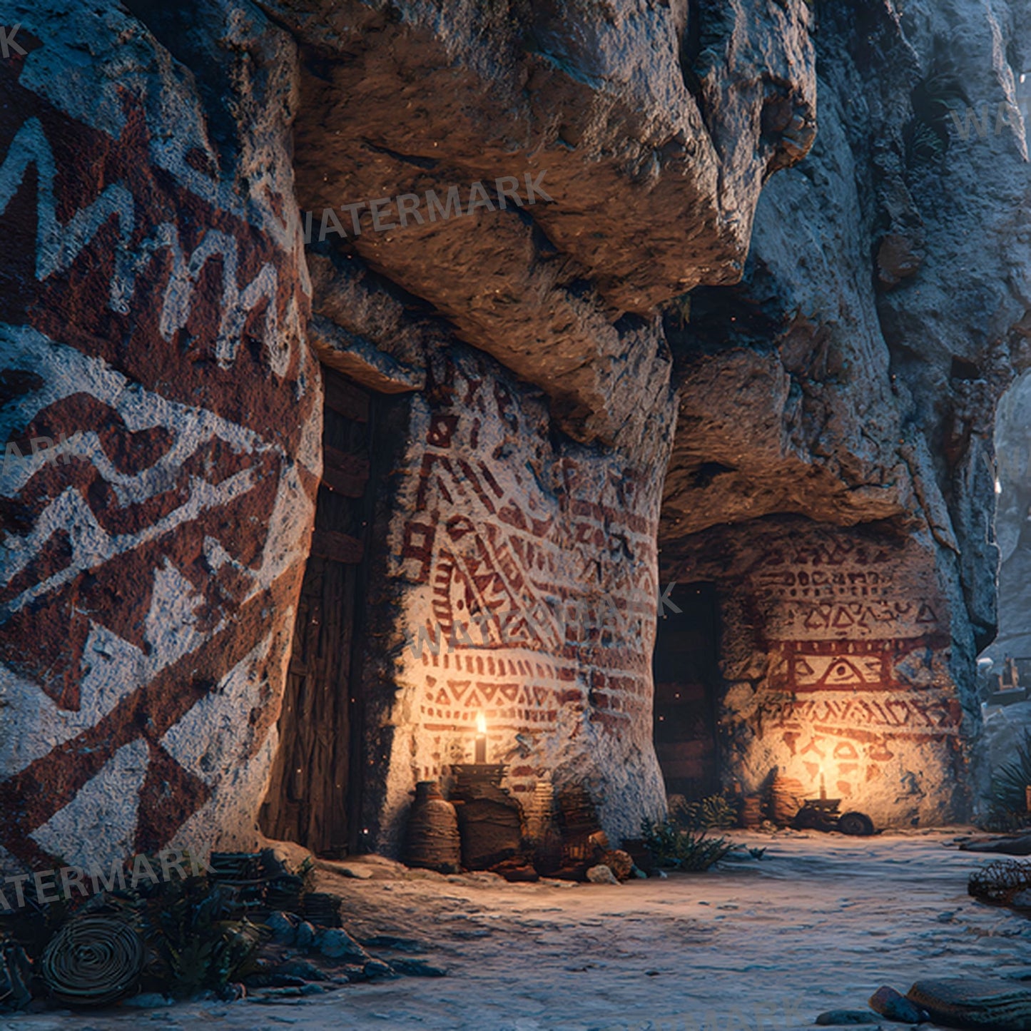 Ancient Cave Art Digital Backdrop, Burger Deity Background, Square Photography Prop, Unique Foodie Photo Booth, Prehistoric Restaurant Menu Design