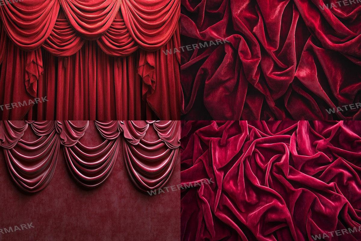 Classic Red Velvet Photography Backdrops - 2Warm Aesthetic PNGs 00x00px for Artists Designers - Commercial Use Allowed