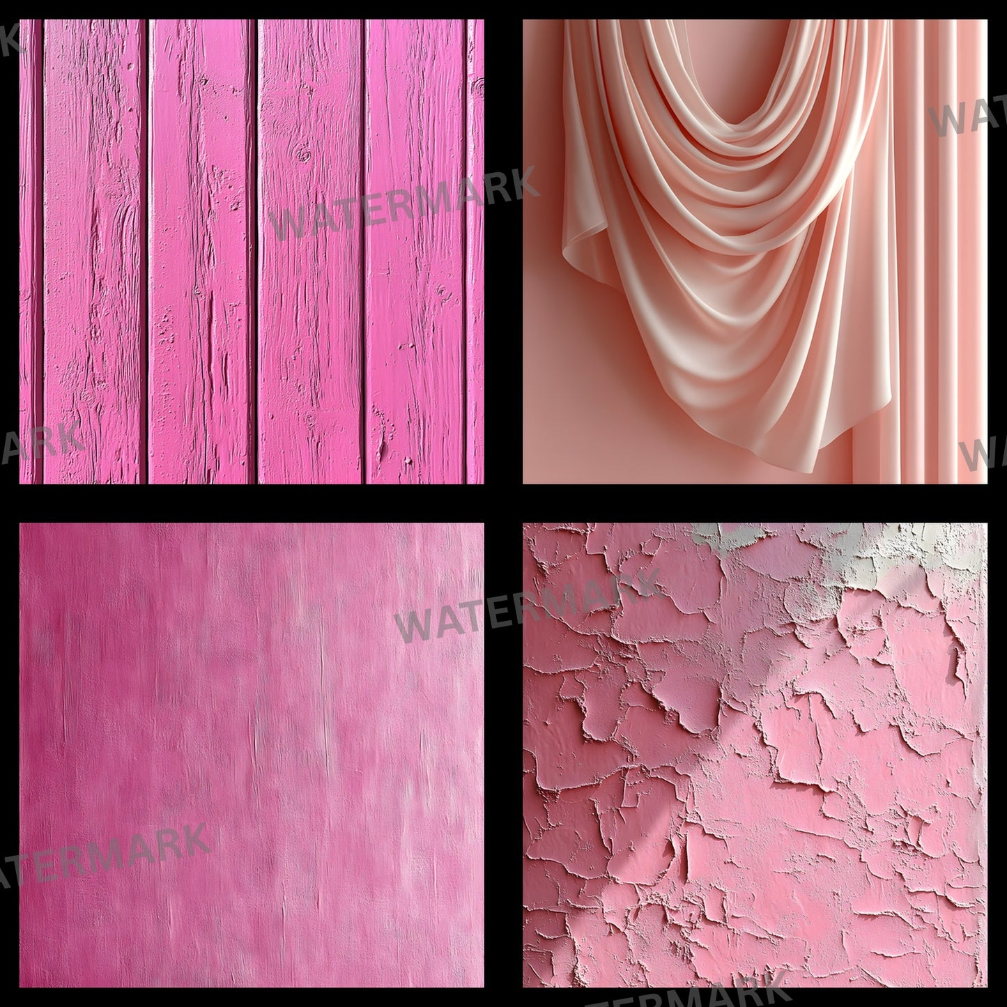 Pink Floral Photography Backdrop, Flower Wall Digital Background for Newborn, Wedding, Portrait, Photo Booth Prop