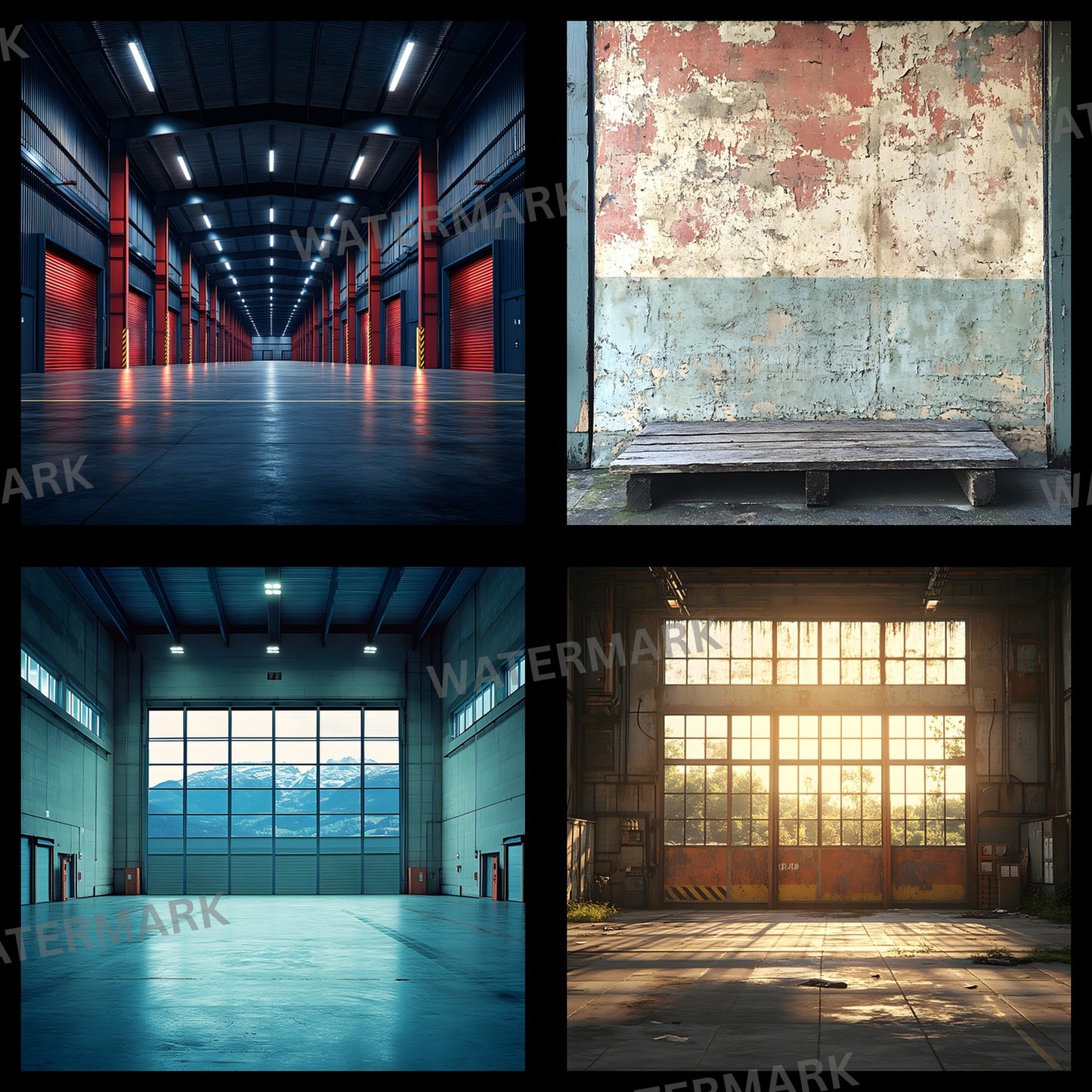 Warehouse Sports Digital Backdrop, Industrial Sports Background, Photography Prop, Sports Team Photo, Graffiti Warehouse Digital Image