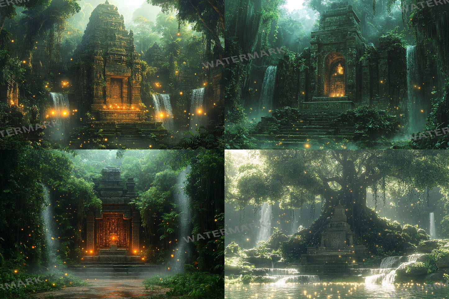 Amazonian Grove Digital Backdrops Props: Lush & Artful Backdrops, Large Photograph Backdrops, Picture Backdrops, Photography Backgrounds