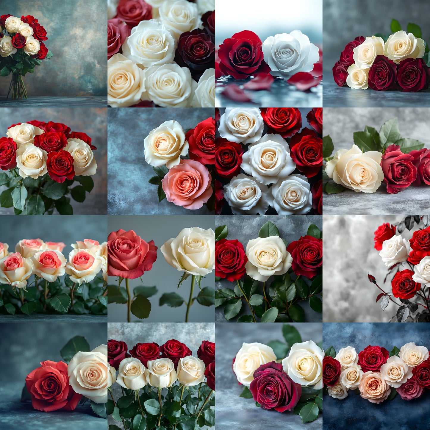 White Red Roses Photography Backdrop, Classic Floral Background, Wedding Photo Booth, Digital Download, for Stunning Portraits
