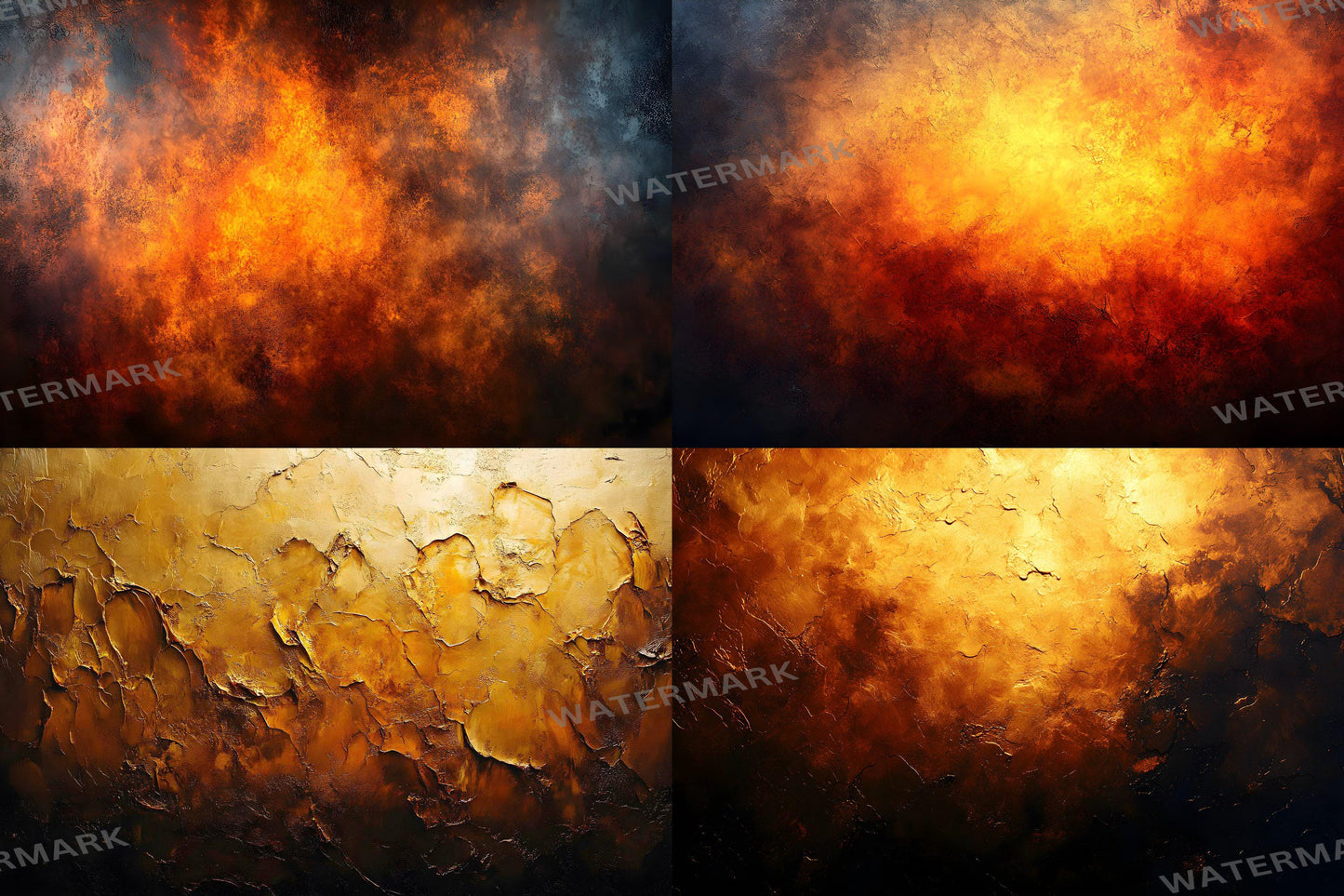 Amber Glow Textures - Warm Digital Backdrops & Abstract Grunge Overlays for Photography, Photoshop, Master Overlays, Portrait Studio