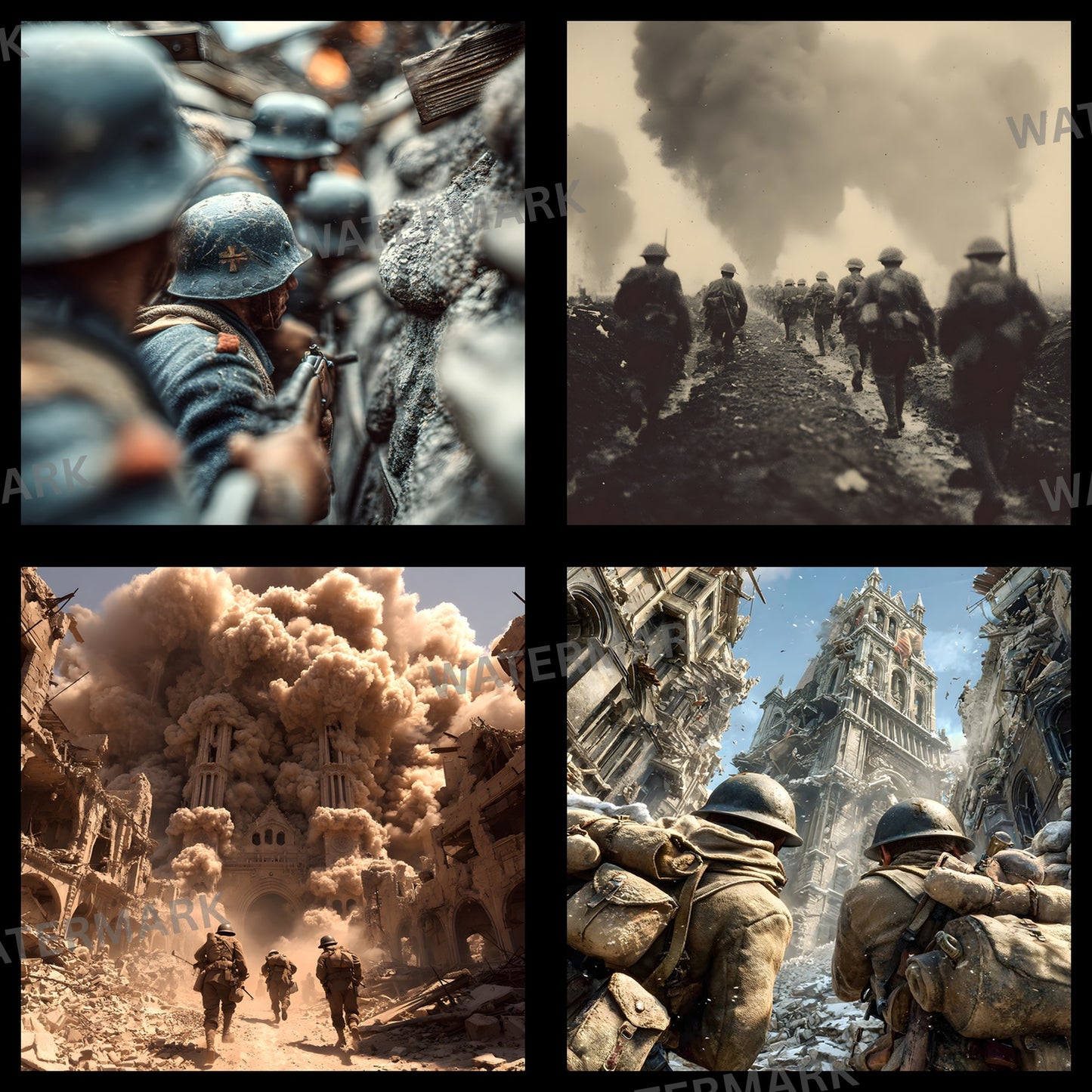 World War Battlefield Digital Backdrop, Grunge Photography Background, Military Photo Prop, for Social Media, Dramatic Scene Setter