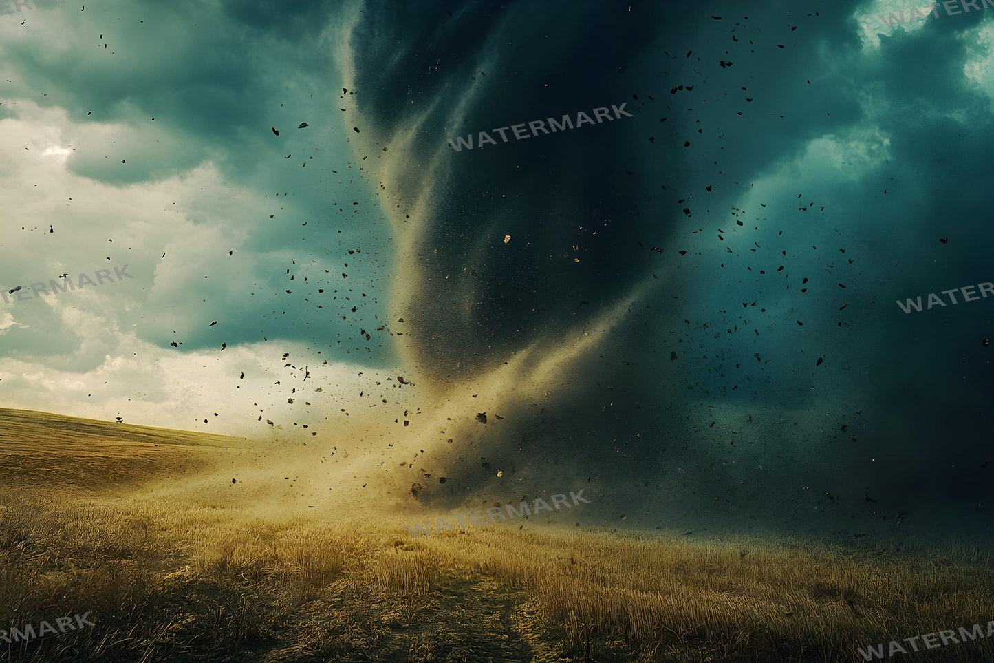 Tornado Kansas Prairie Backdrops - Wizard of Oz Inspired Photography Backgrounds - Dramatic Stormy Scenes | Dorothy Wizard of OZ Backdrops