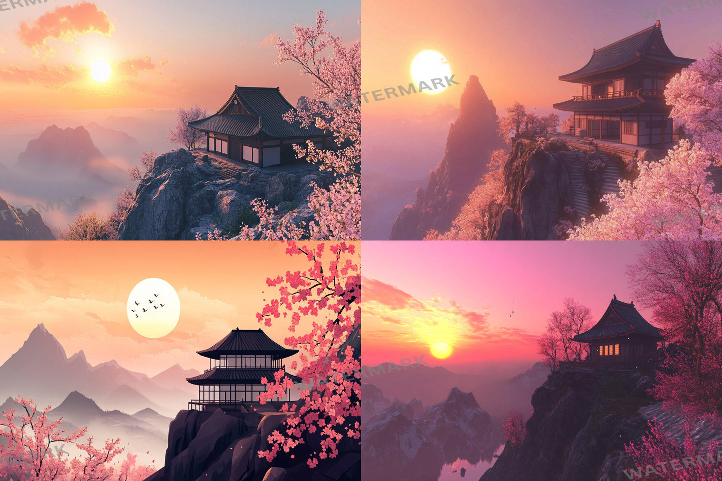 Ancient Dojo digital backdrop, 16:9 ratio. Serene training ground with traditional architecture, perfect for streaming backgrounds