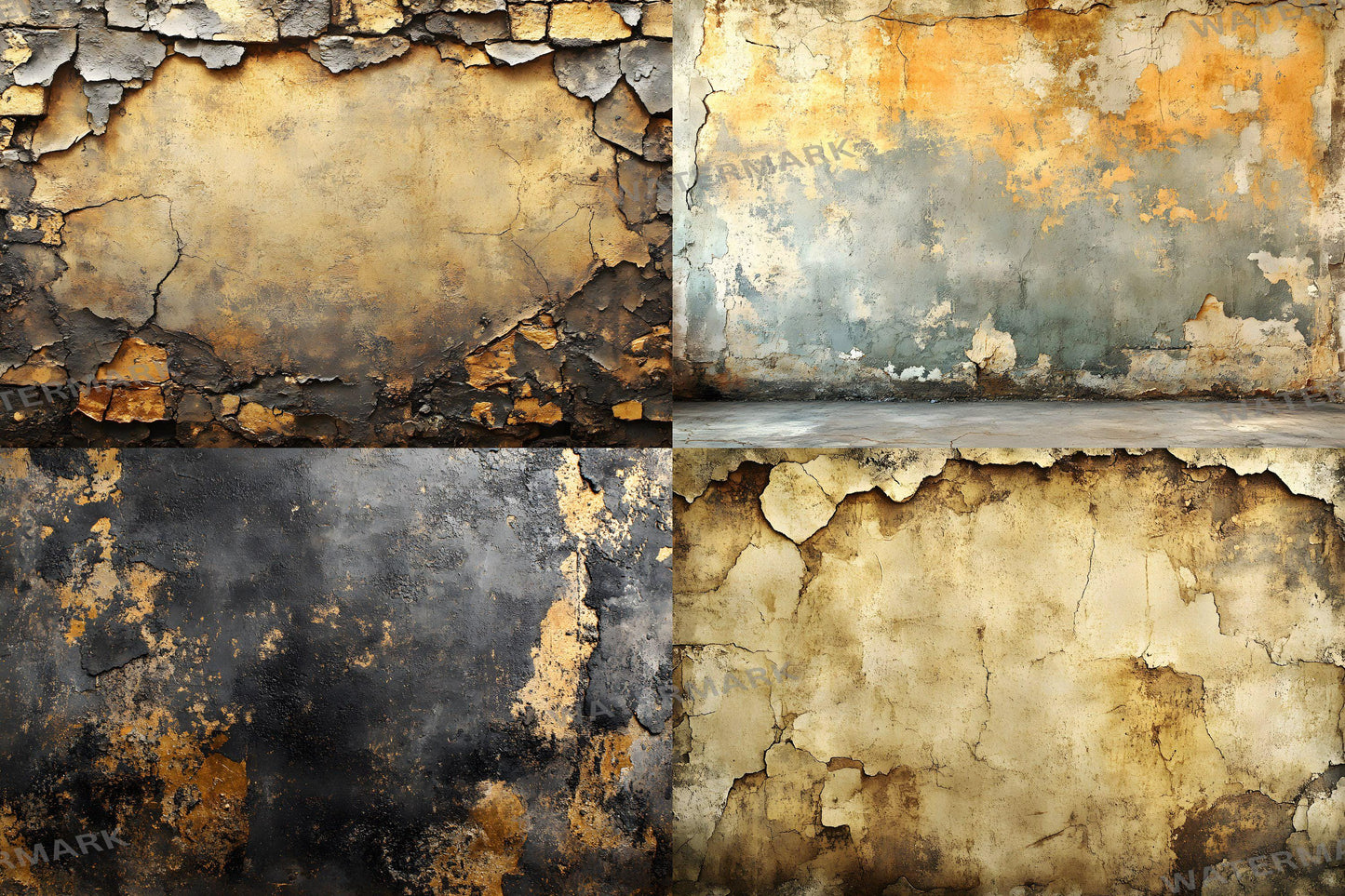 Smoky Topaz Wall Backdrops - Vintage Textured Digital Backgrounds