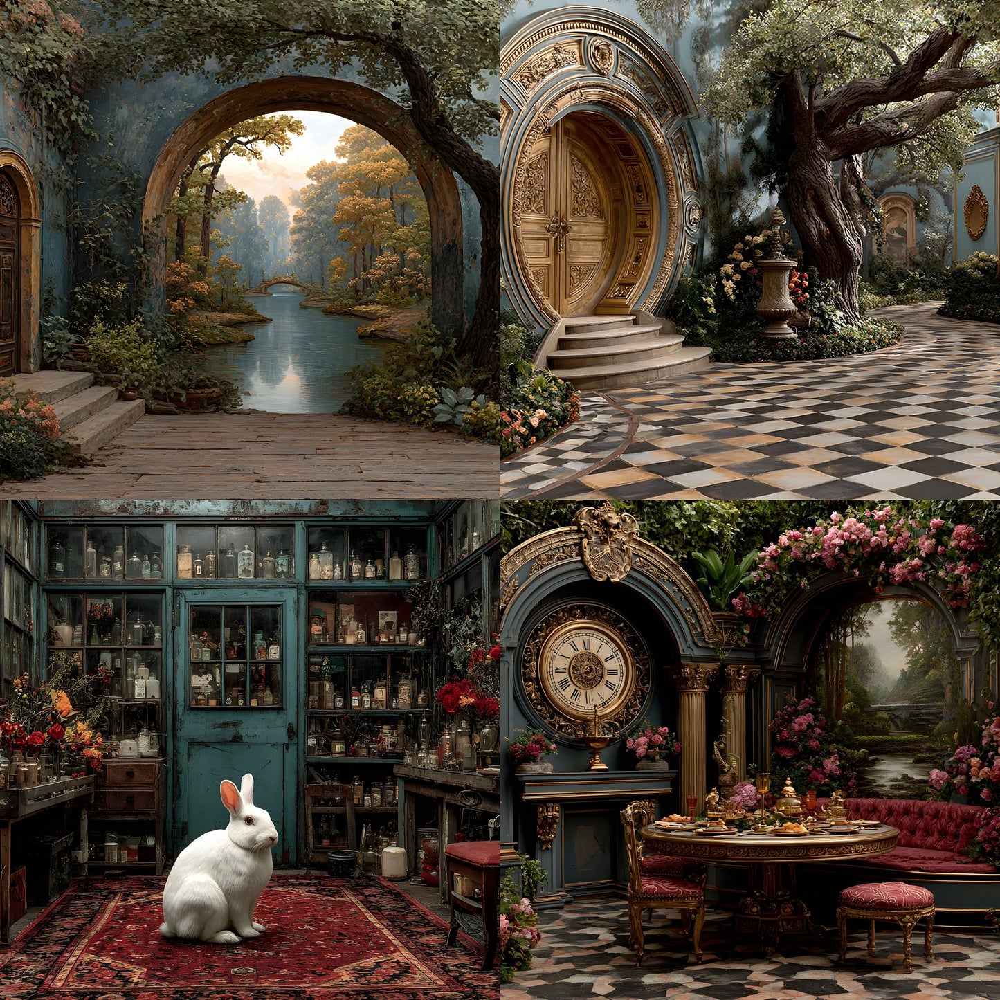 Alice in Wonderland Backdrop, Rabbit Hole Digital Background for Fantasy Photography, Storybook Theme, Photo Prop, Whimsical Party Decor
