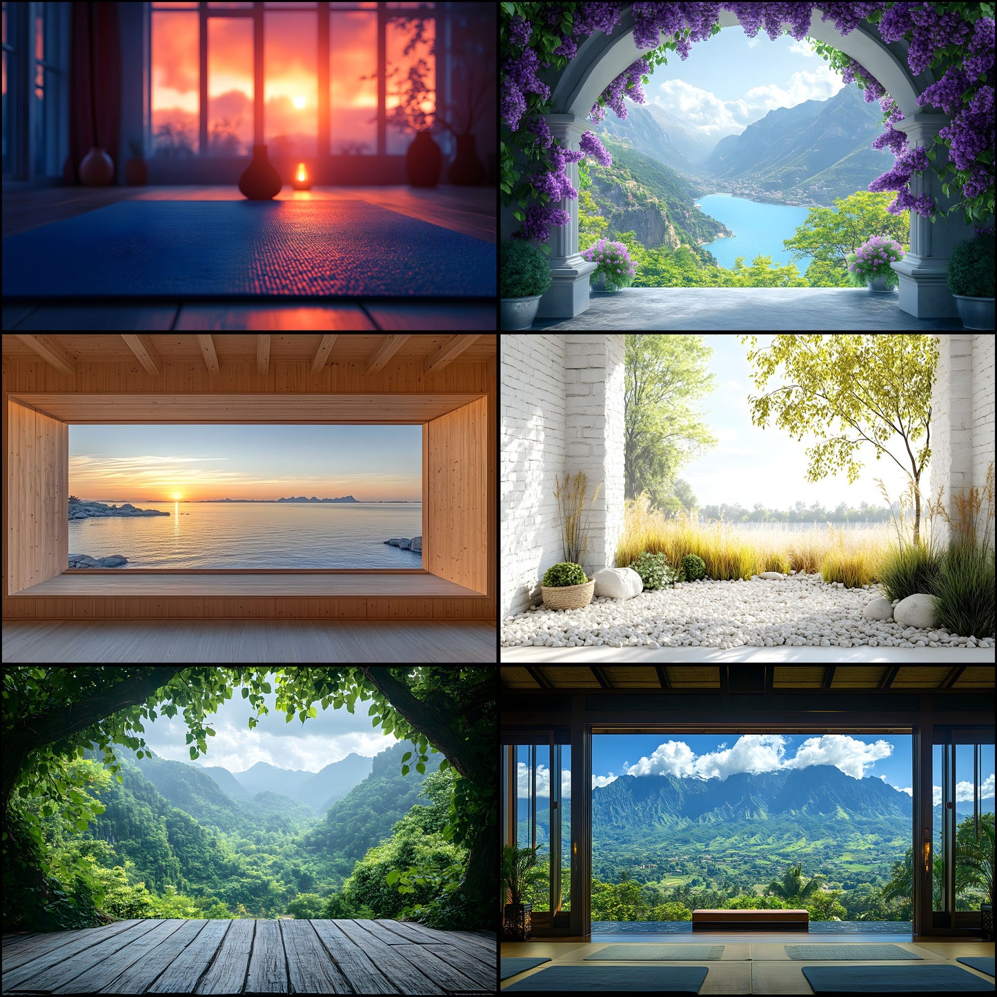 Yoga Studio Digital Backdrop Collection, Serene Meditation Backgrounds for Photographers, Peaceful Poses, High-Resolution Images, Ratio