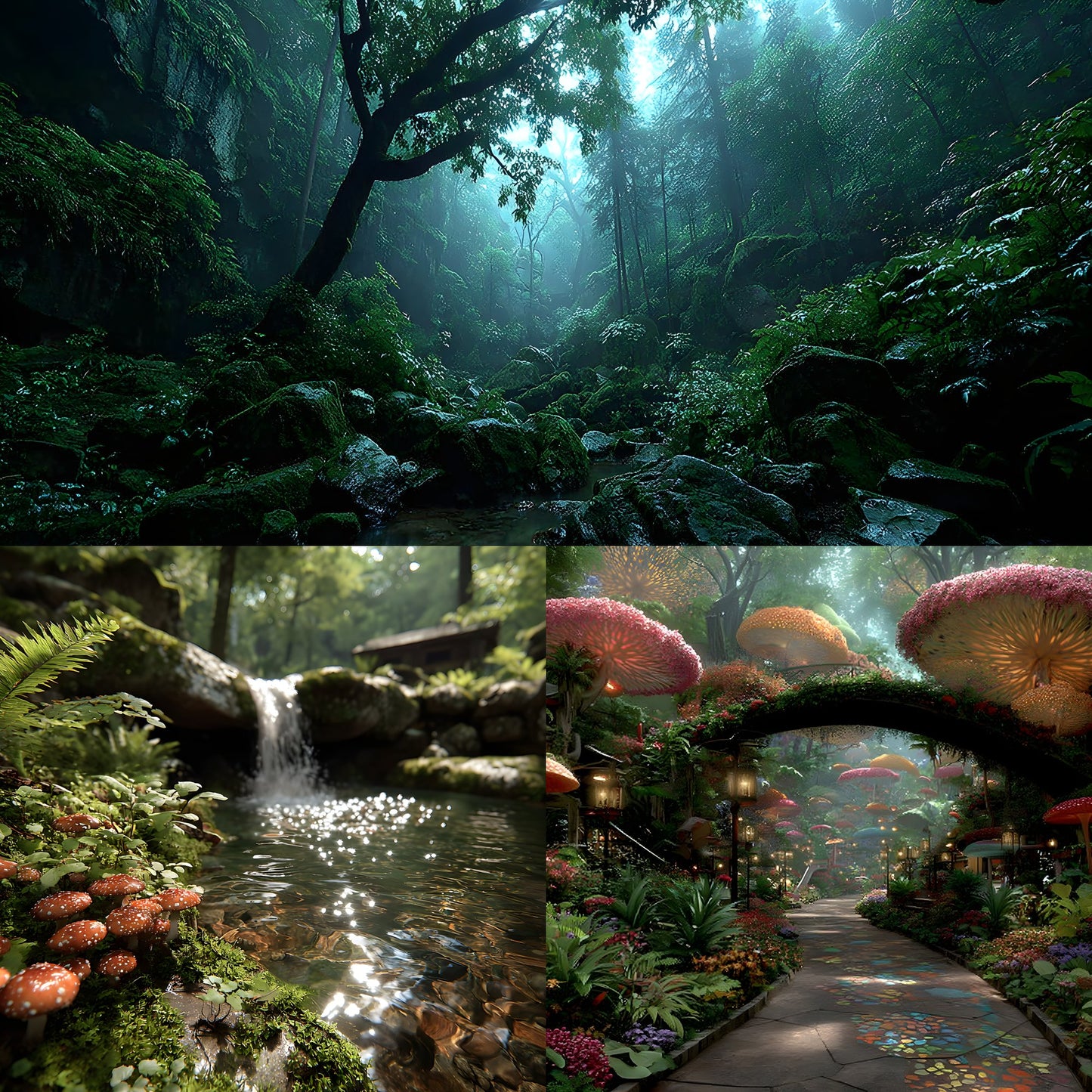 Alice in Wonderland Backdrop Set, Enchanted Forest Backgrounds, Magical Photography, Digital Download for Fantasy Storytelling