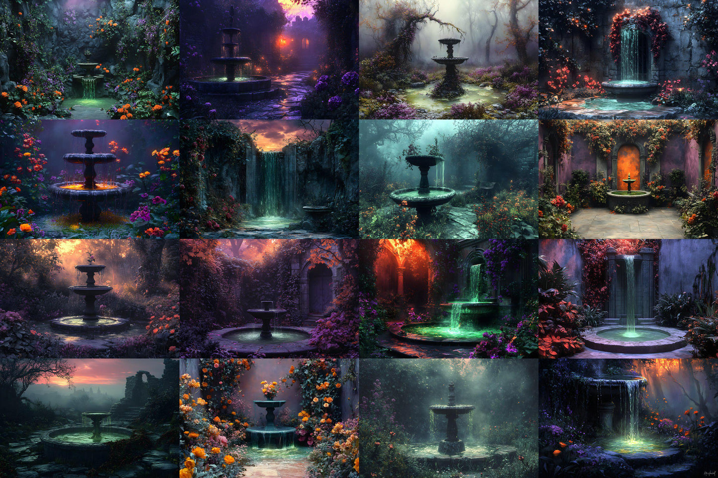 Witch���������s Eerie Garden Backdrops | Spooky Enchanted Forest | Mystical Night Scenes | Halloween Digital Backgrounds - Wizarding School