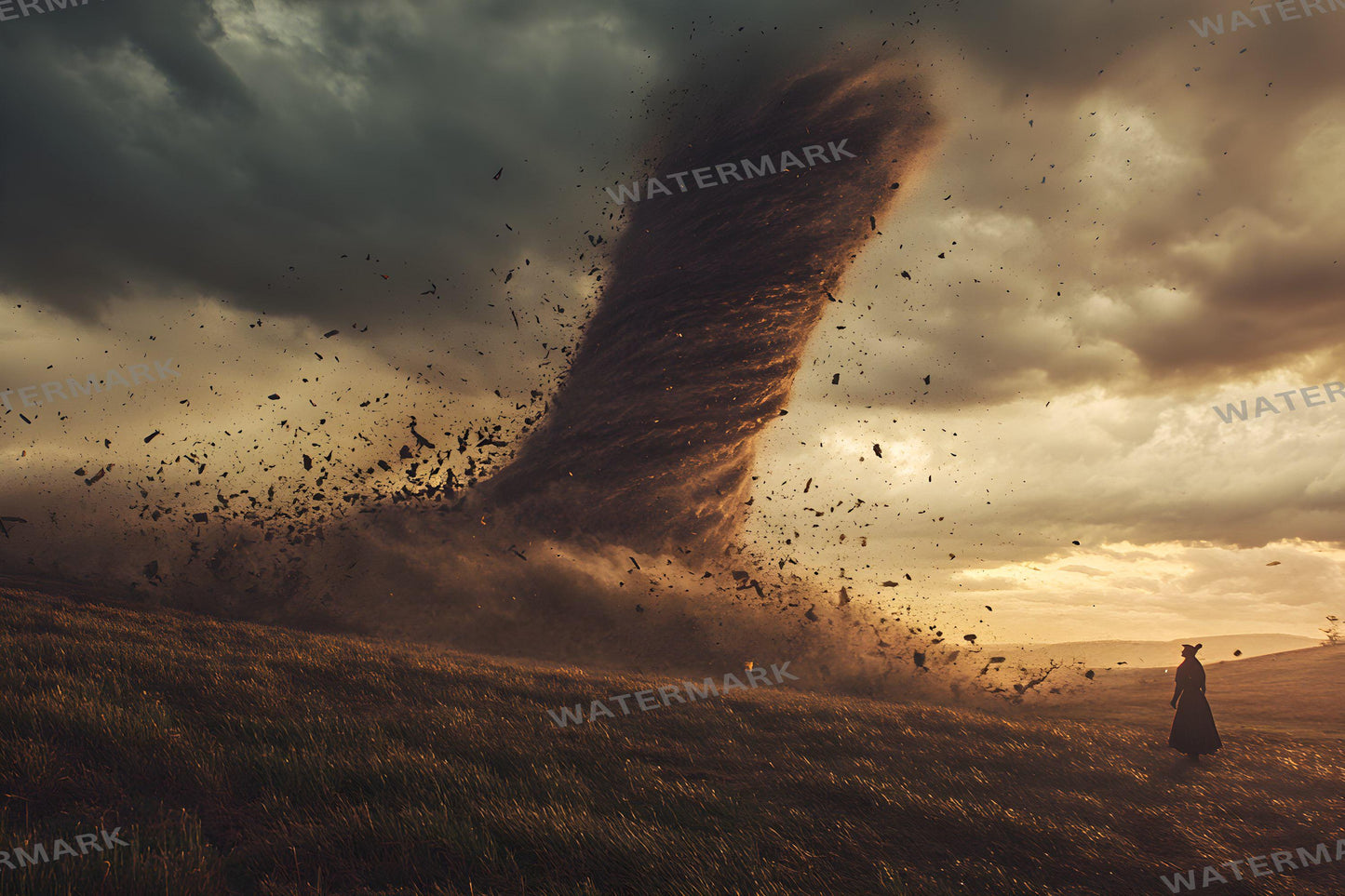 Tornado Kansas Prairie Backdrops - Wizard of Oz Inspired Photography Backgrounds - Dramatic Stormy Scenes | Dorothy Wizard of OZ Backdrops