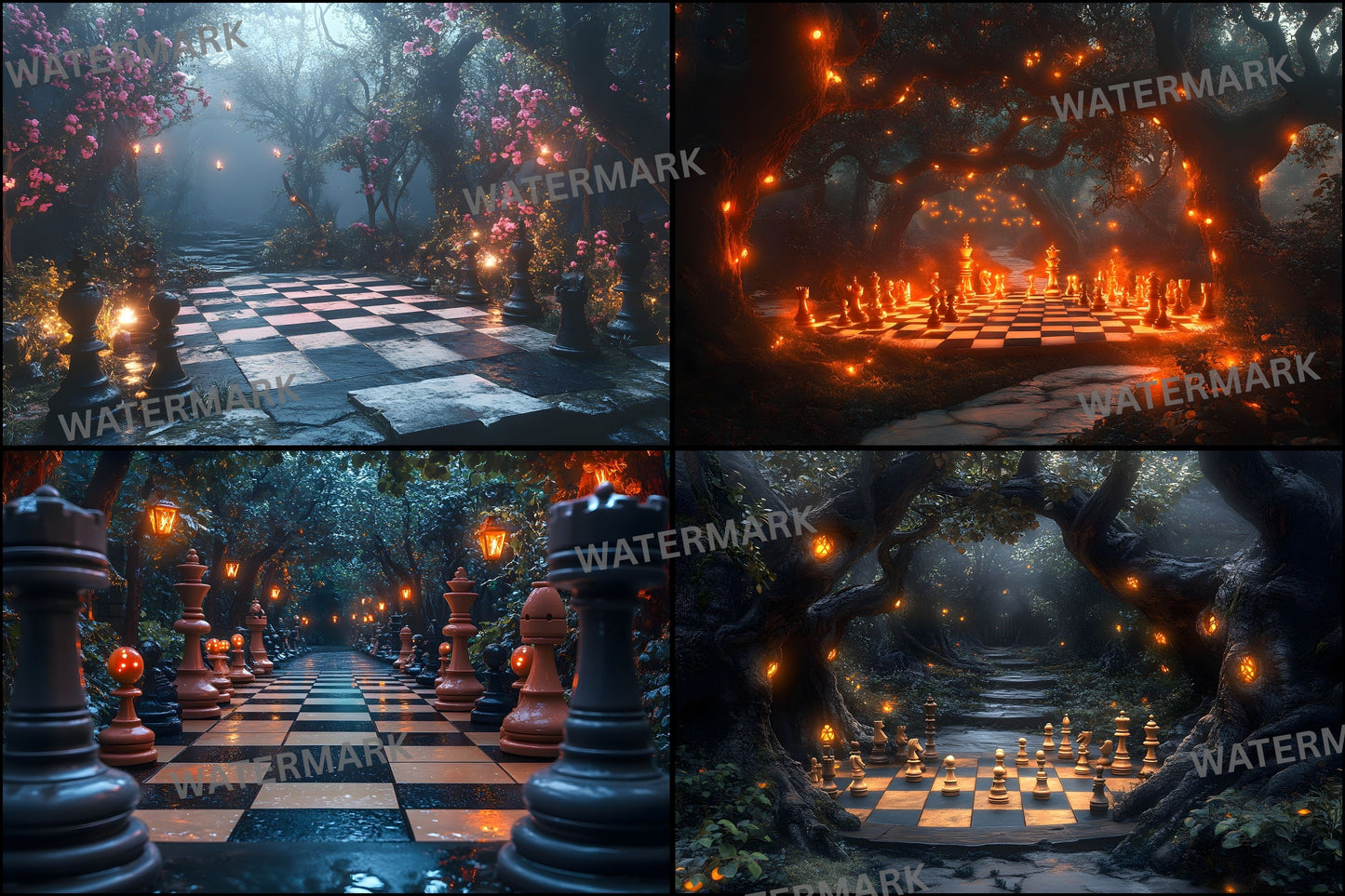 Alice in Wonderland Chessboard Backdrop, Fantasy Wonderland Background, Digital Download for Photography, Portrait, and Event Backdrops