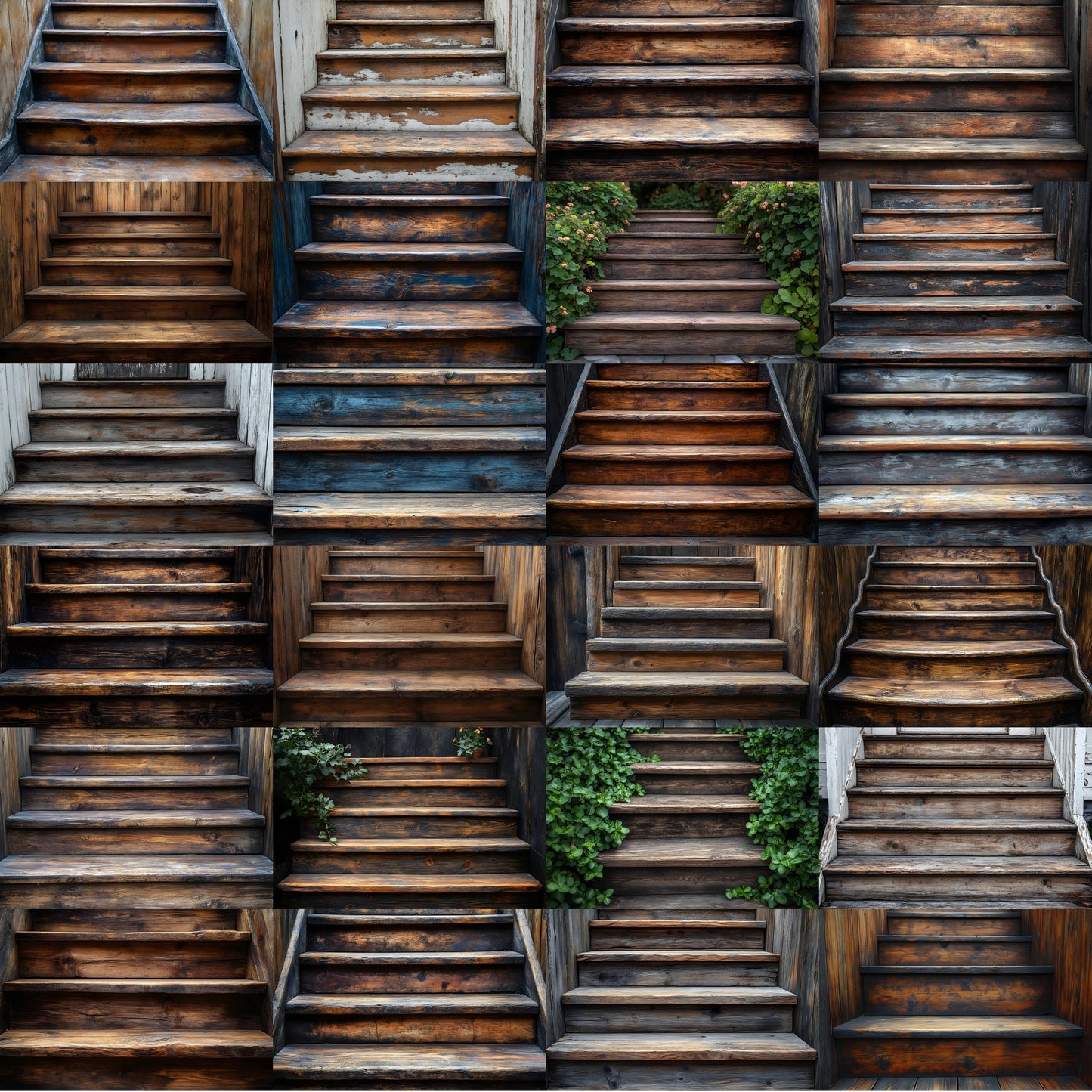 Rustic Wooden Stairs Digital Backdrop, Vintage Photography Background for Portrait Landscape, Fine Art Photography