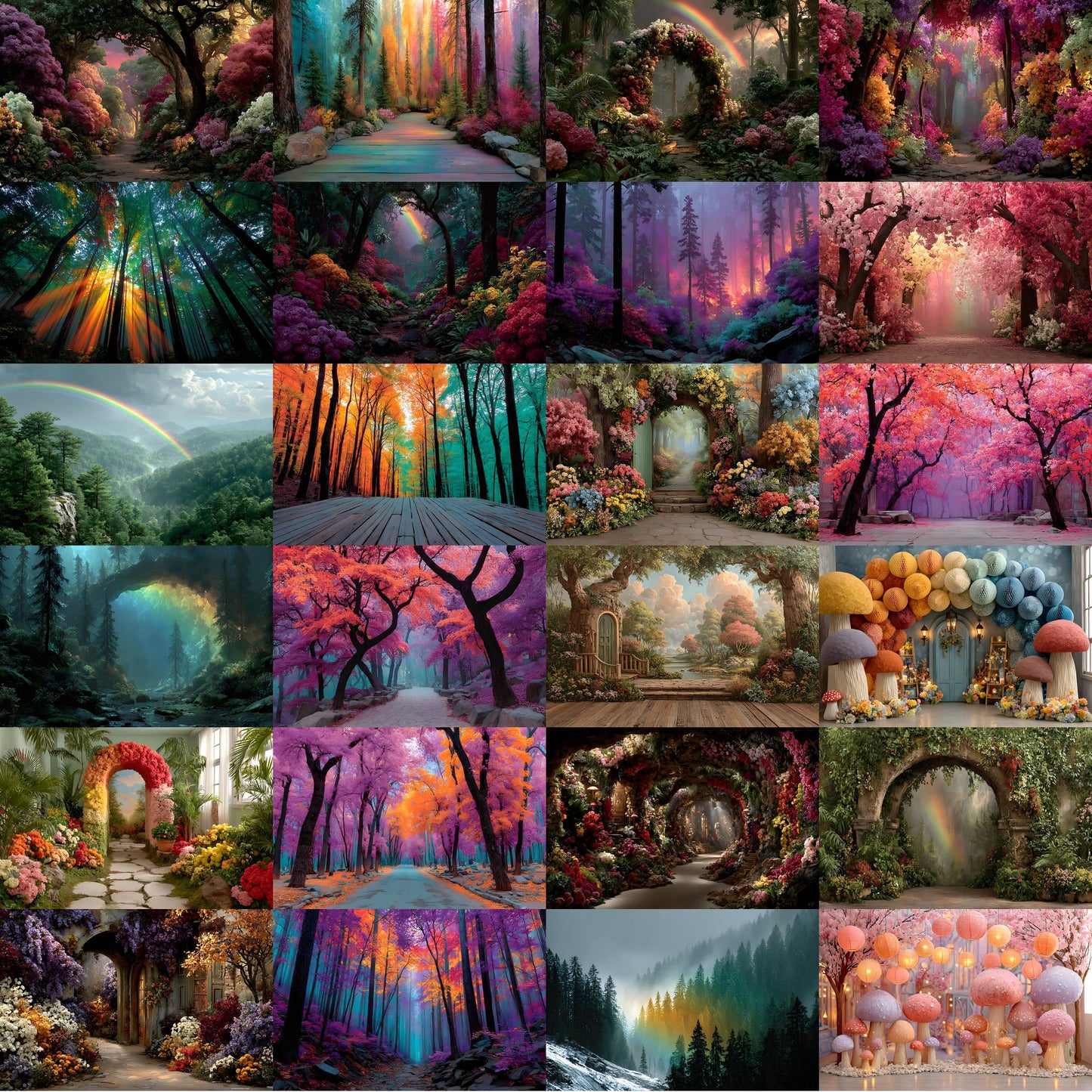 Alice in Wonderland Backdrop Digital Download, Whimsical Background for Fantasy Photography, Magical Portrait Photo Booth Prop, Empty Scene
