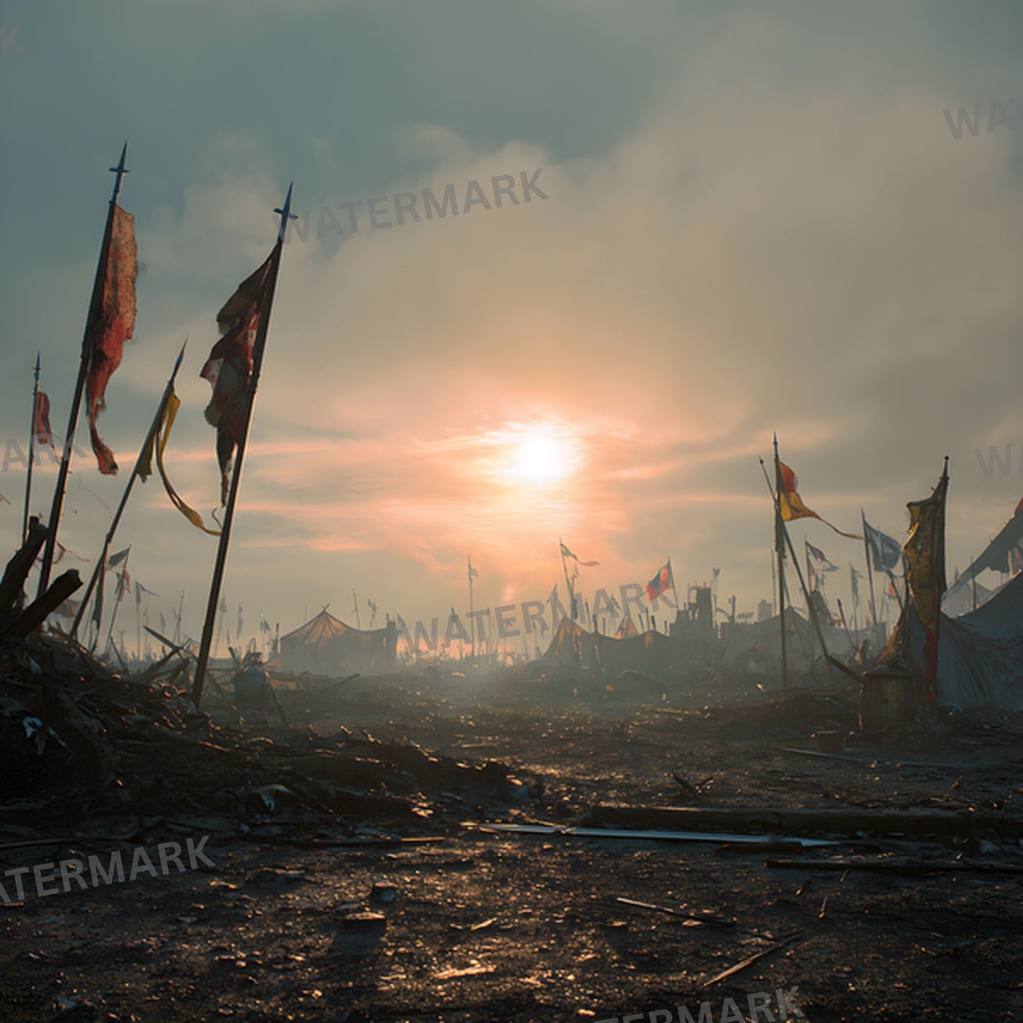 Medieval Battlefield Digital Backdrop, Square Photography Background, Dark Ages Photo Prop, Warrior Knight Composite, Fantasy War Scene, RPG Game Art