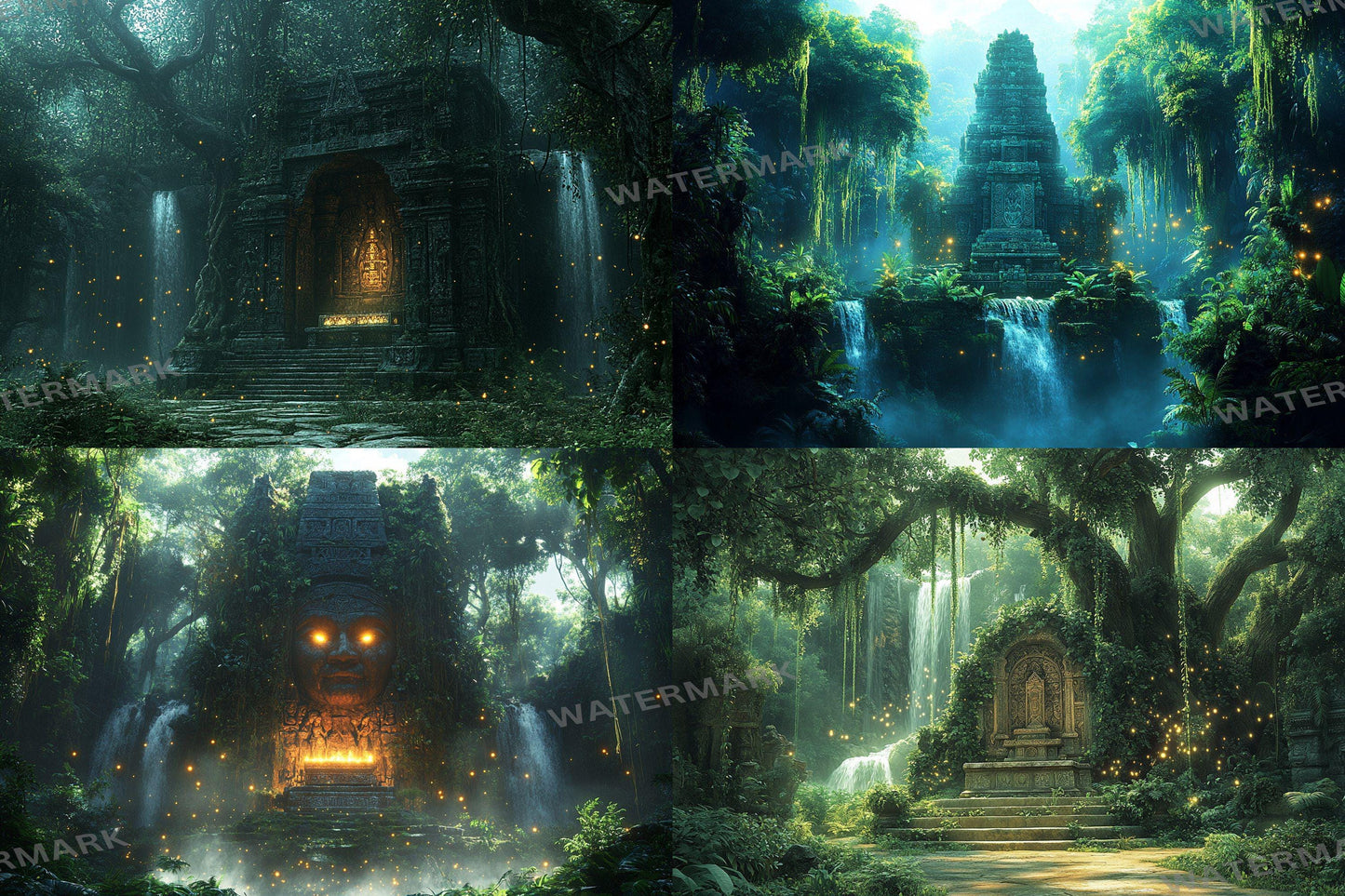 Amazonian Grove Digital Backdrops Props: Lush & Artful Backdrops, Large Photograph Backdrops, Picture Backdrops, Photography Backgrounds
