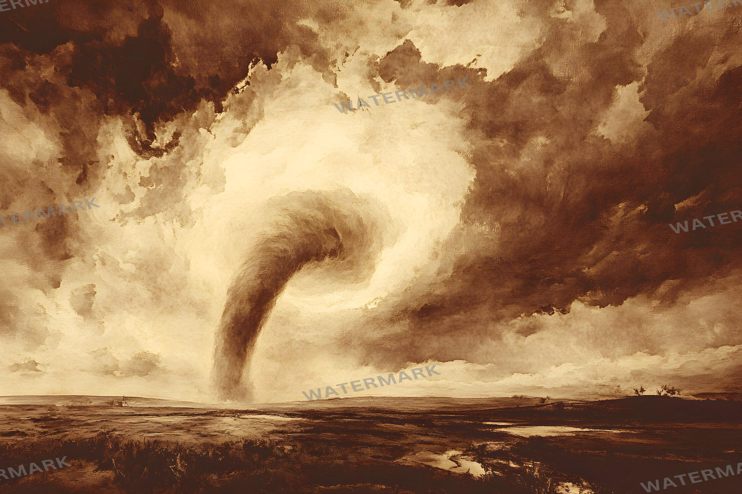 Tornado Swirling Above Kansas | Fantasy Green Cityscape Images | 1Magical Oz Backdrops | Dorothy Wizard of OZ Backdrops