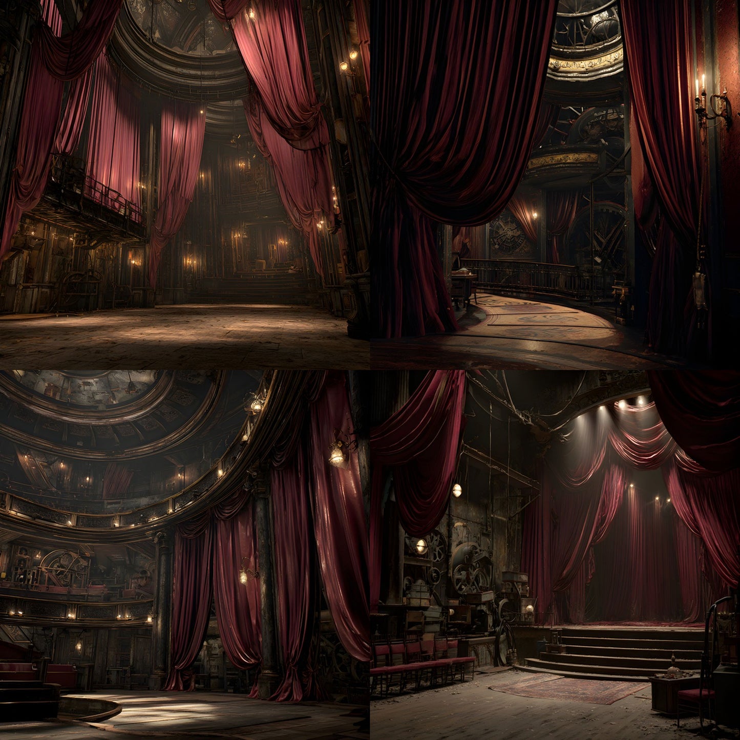 Abandoned Victorian Theater Digital Backdrop, Moody Interior Photography Background, Stage Set, Gothic Theater Design, Dark Academia Digital Art