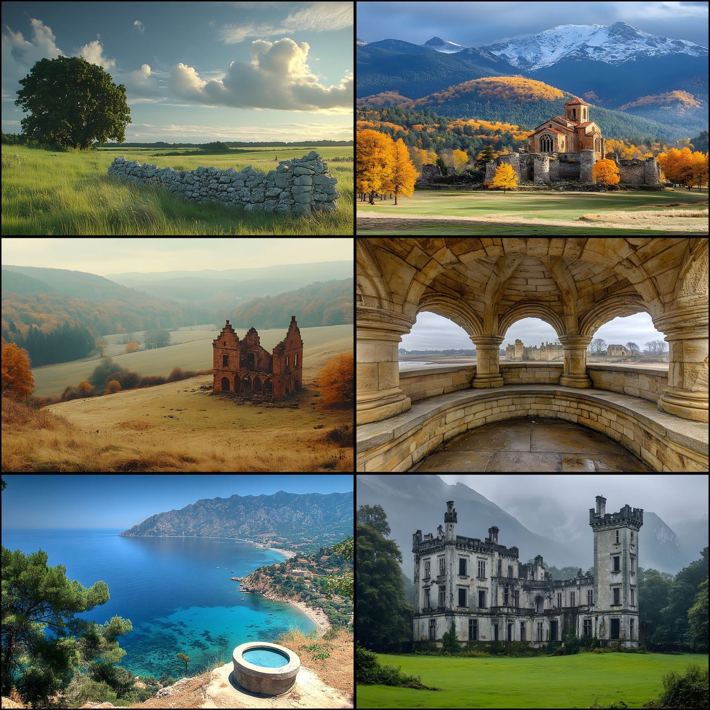 Abandoned Castle Backdrop, European Ruins Background, Photography Digital Backdrop, Fairytale Photo Background, Fantasy Castle Digital Background