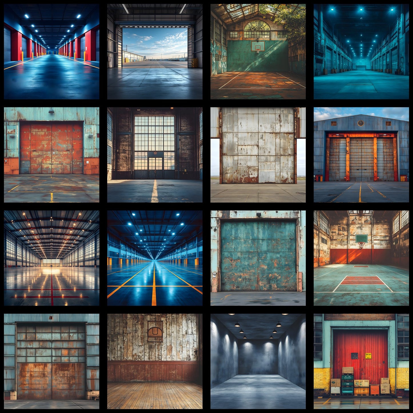 Warehouse Sports Digital Backdrop, Grunge Industrial Background for Photography, Photo Booth Prop, Sports Team Photo Overlays