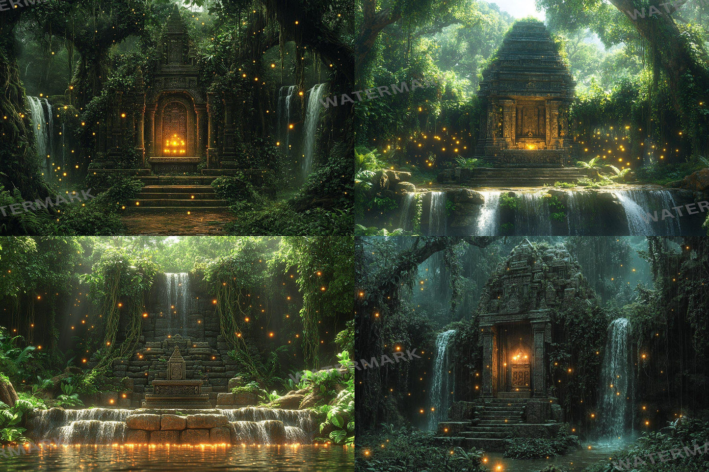 Amazonian Grove Digital Backdrops Props: Lush & Artful Backdrops, Large Photograph Backdrops, Picture Backdrops, Photography Backgrounds