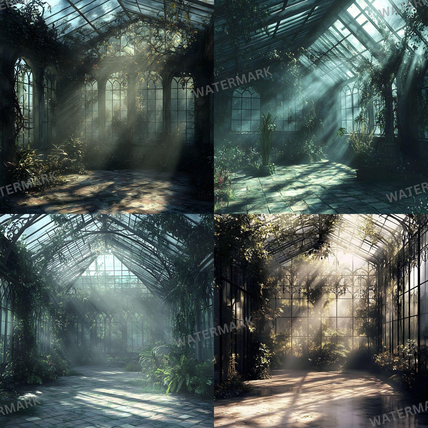 Gothic Greenhouse Digital Photography Backdrop Overlay for Portraits and Studio Use - 96x96px Master Composites Wallpaper Backgrounds