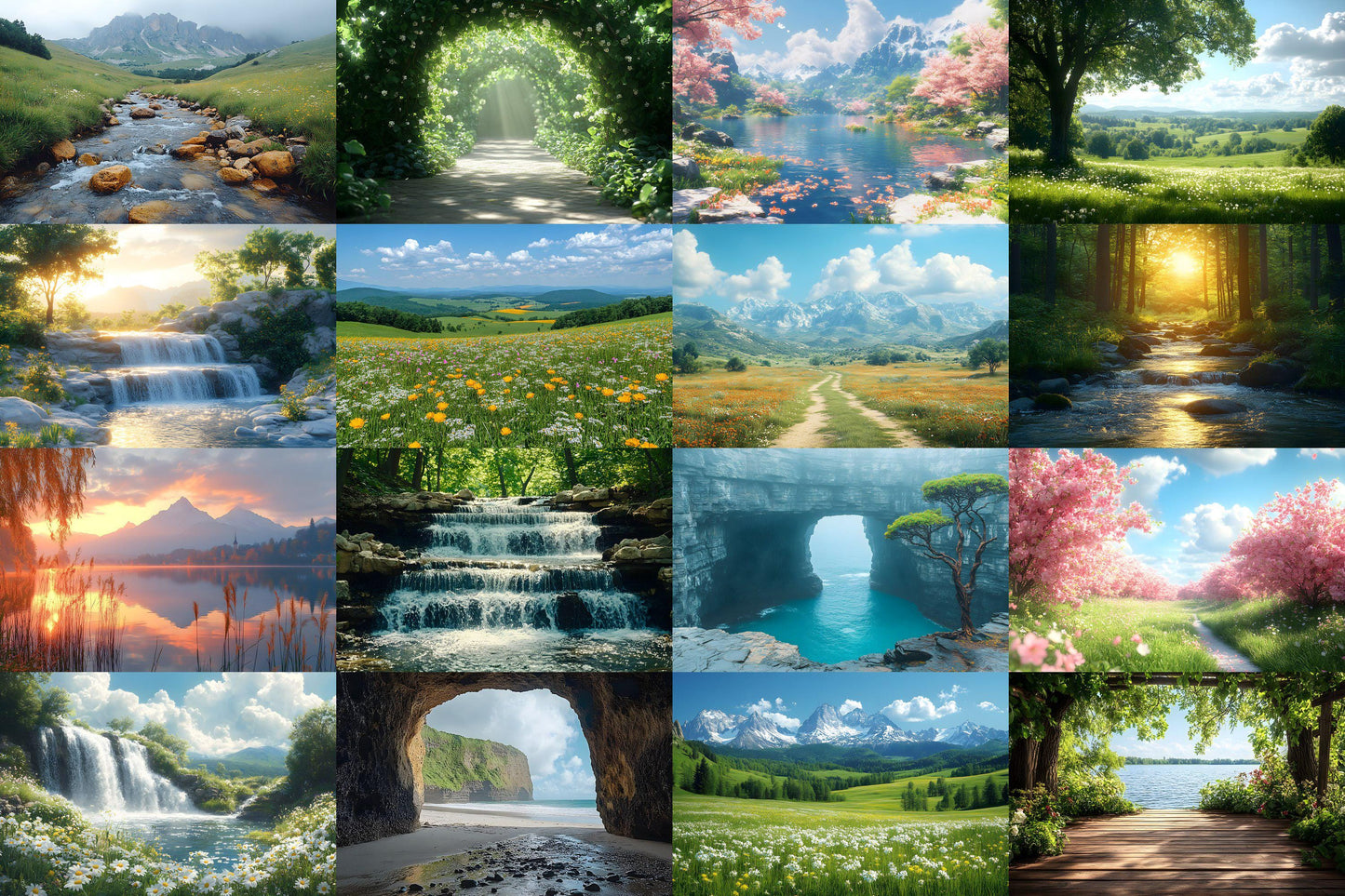 Natural Landscape Backdrops - Scenic Nature Digital Backgrounds - Forest, Mountains, Lakes, and Fields Backgrounds - Nature Wallpaper