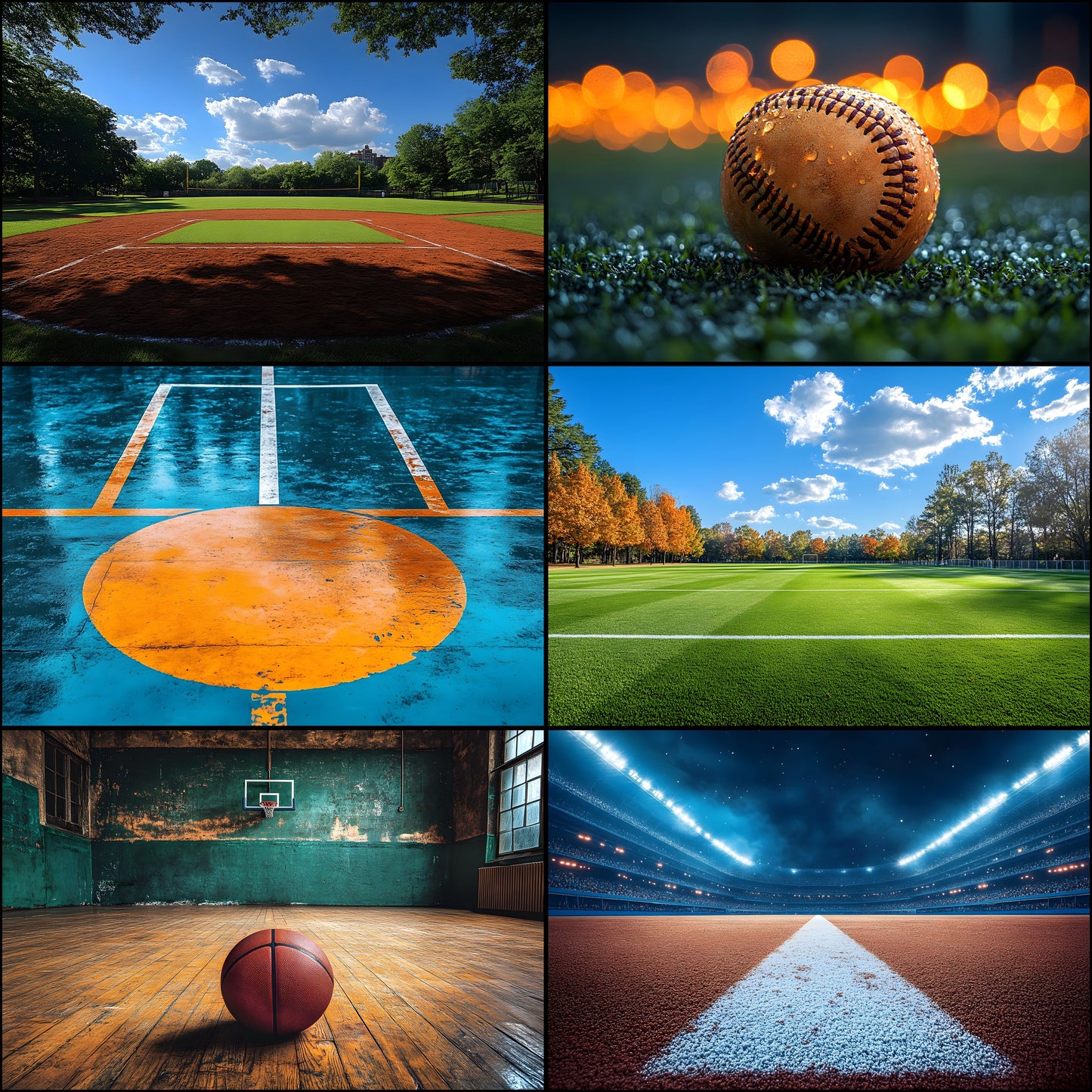 Sports Photography Backdrop Bundle, Action Scene Digital Backgrounds for Athlete Portraits, Team Photo Day, High Resolution Images