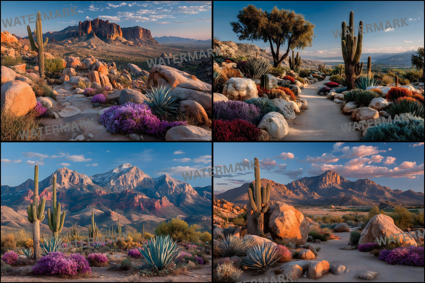 Desert Botanical Garden Digital Backdrop, Vibrant Photography Background, Printable Desert Scene, Nature Photo Booth, Scenic Photography