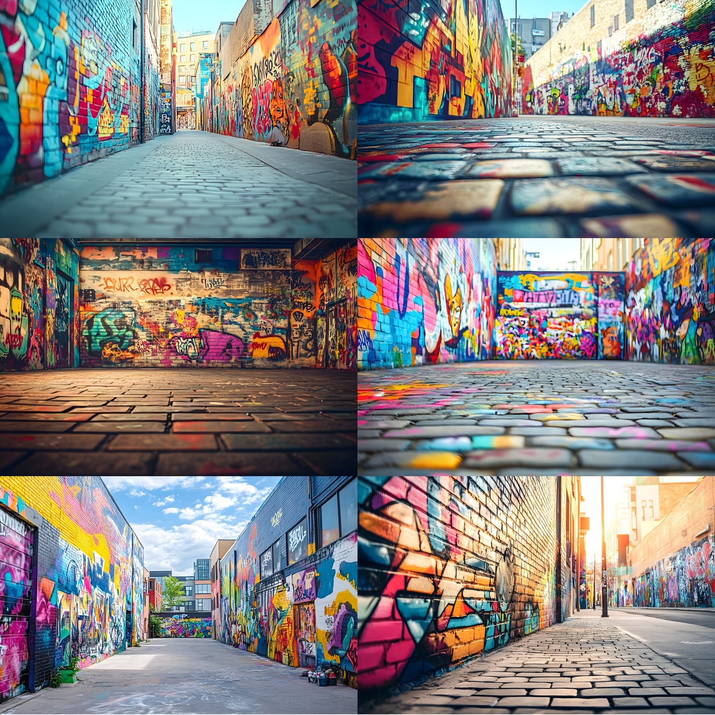 Colorful Street Art Digital Backdrop, Urban Graffiti Photography Background, Photo Booth Prop, Vibrant City Scene, Artist Texture Digital Download