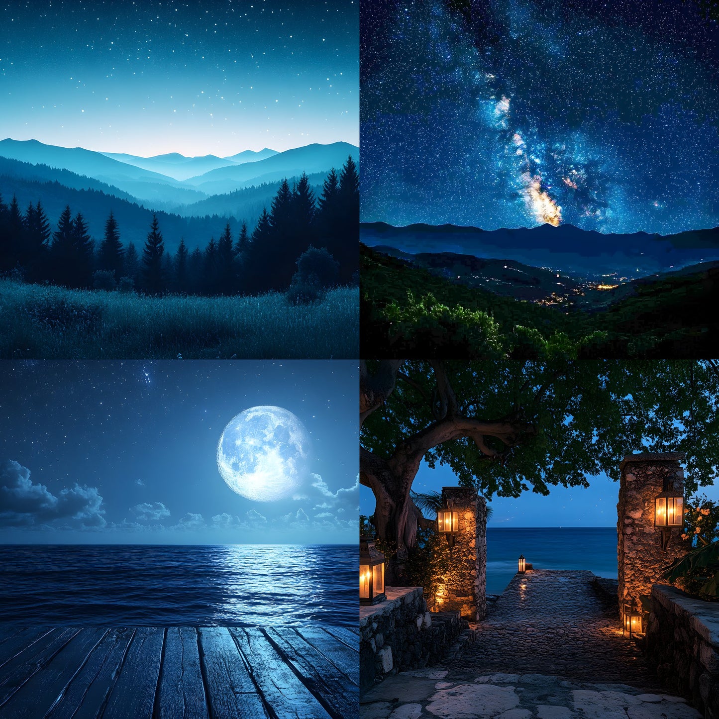 Starry Night Digital Backdrop Bundle, Dreamy Backgrounds for Photography, Celestial Photo Overlays, Magical Night Sky Scenes, LBXD