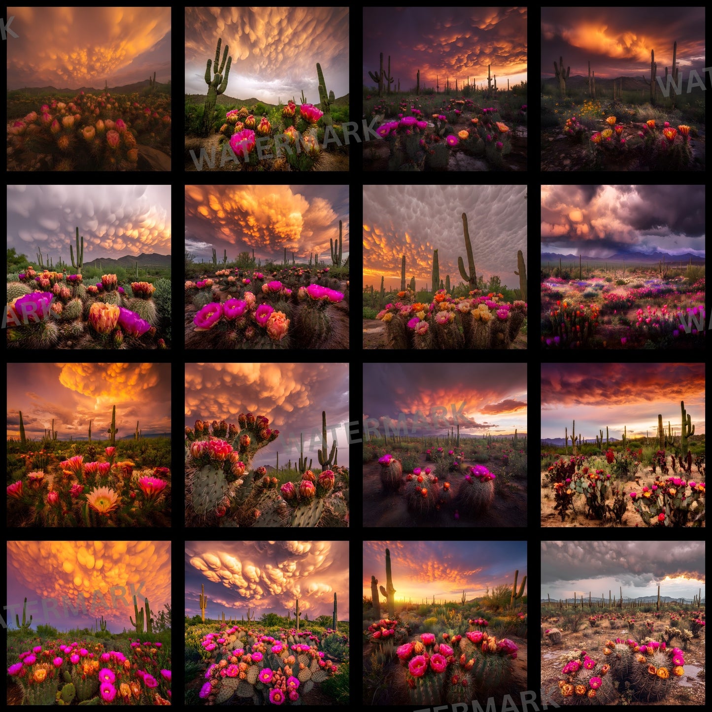 Arizona Desert Photography Backdrop, Southwestern Bloom Digital Background, Photo Booth Prop, Online Meeting Virtual Background