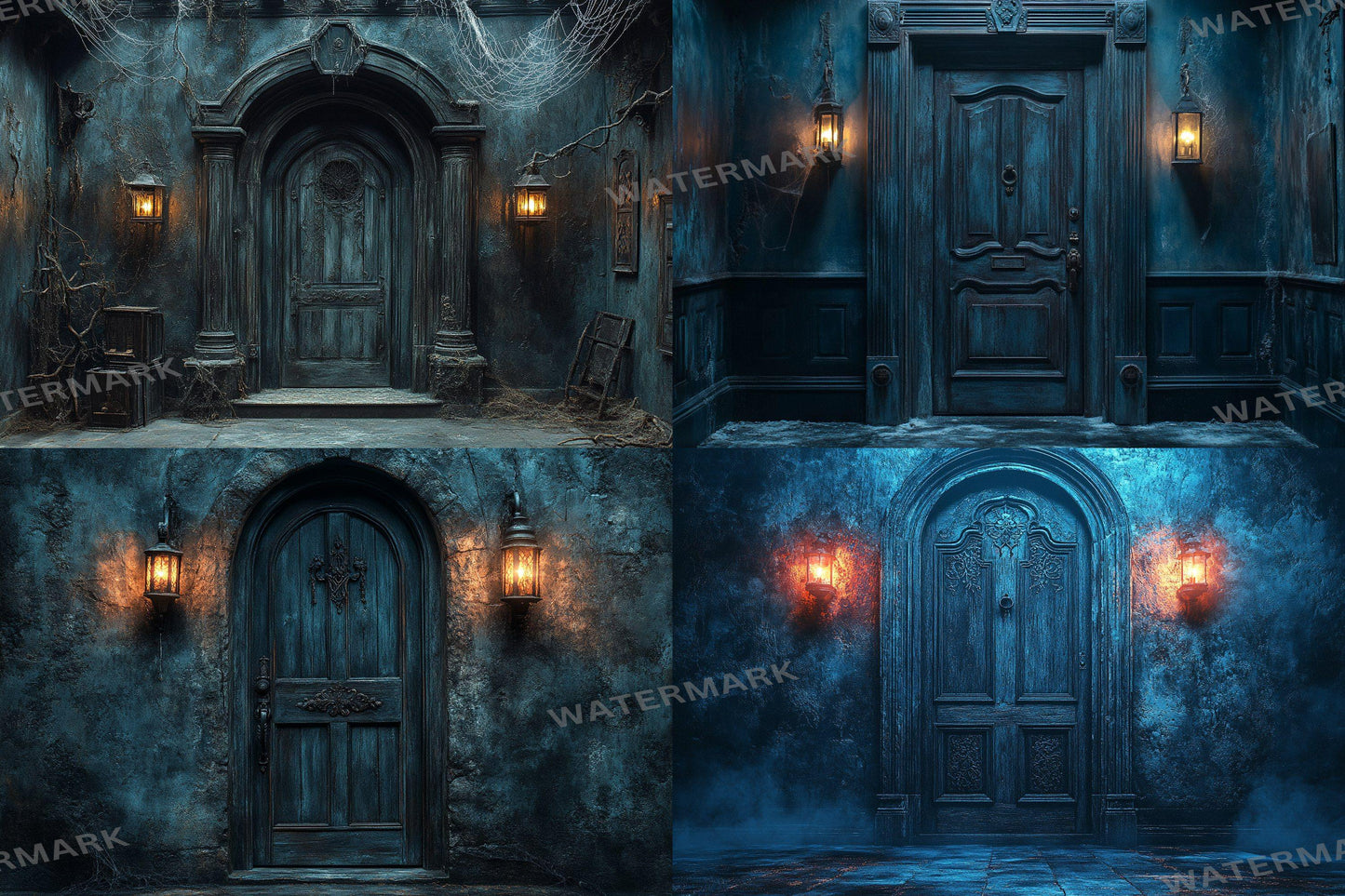 Haunted Mansion Door Backdrops ��������� Spooky Grunge Backdrops for Halloween & Gothic Photography Sessions - Gothic Backdrops and Backgrounds