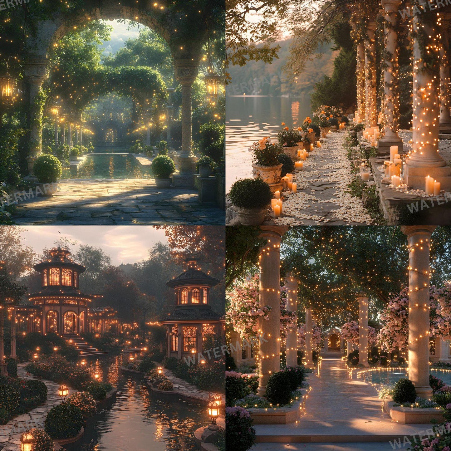 Enchanted Garden Backdrops - Magical Digital Backgrounds for Photography, Photoshop Overlays & Floral Designs