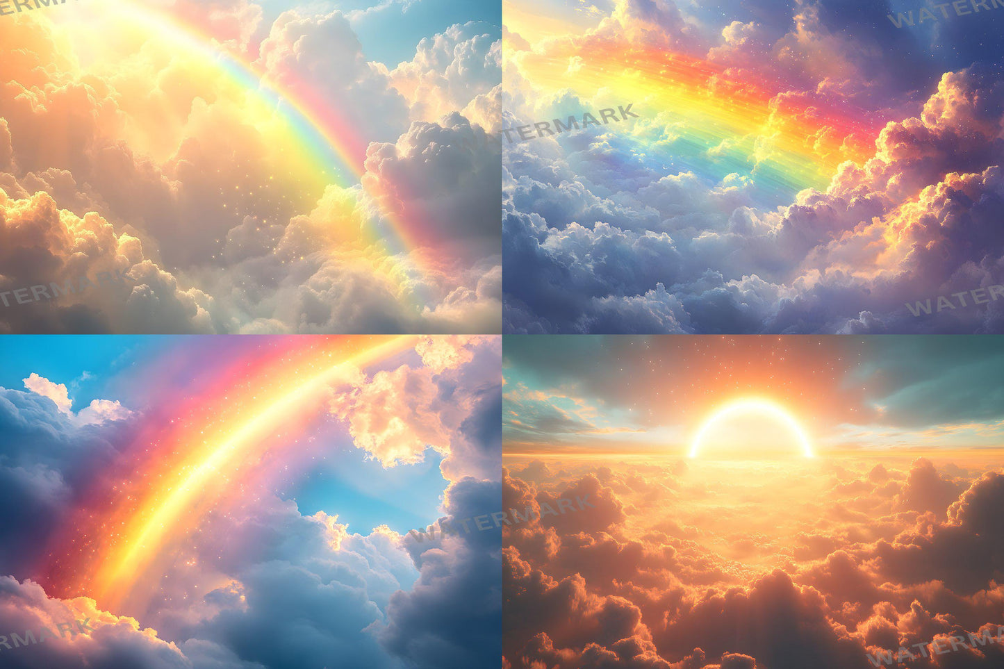 Rainbow Bridge Backdrops | Alice in Wonderland Background | Fantasy Backdrop | Story Telling Backdrop | Rainbow Photography Backgrounds
