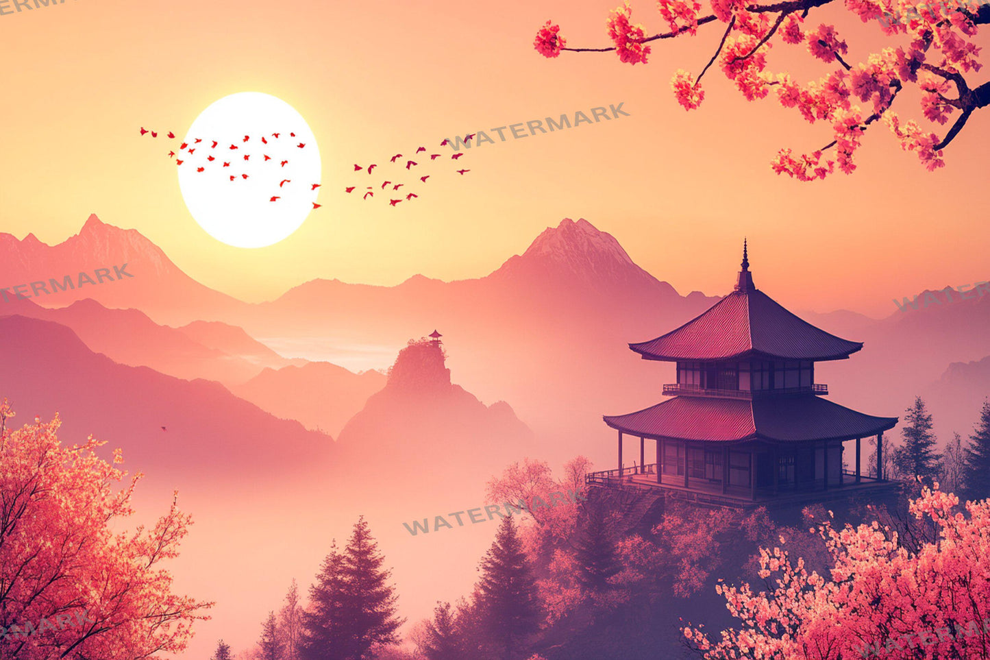 Ancient Dojo digital backdrop, 16:9 ratio. Serene training ground with traditional architecture, perfect for streaming backgrounds