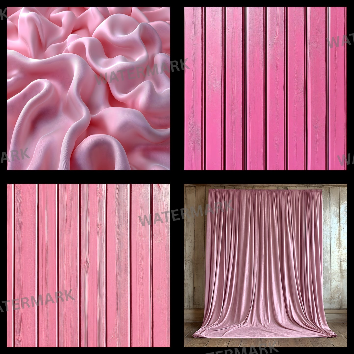 Pink Floral Photography Backdrop, Flower Wall Digital Background for Newborn, Wedding, Portrait, Photo Booth Prop