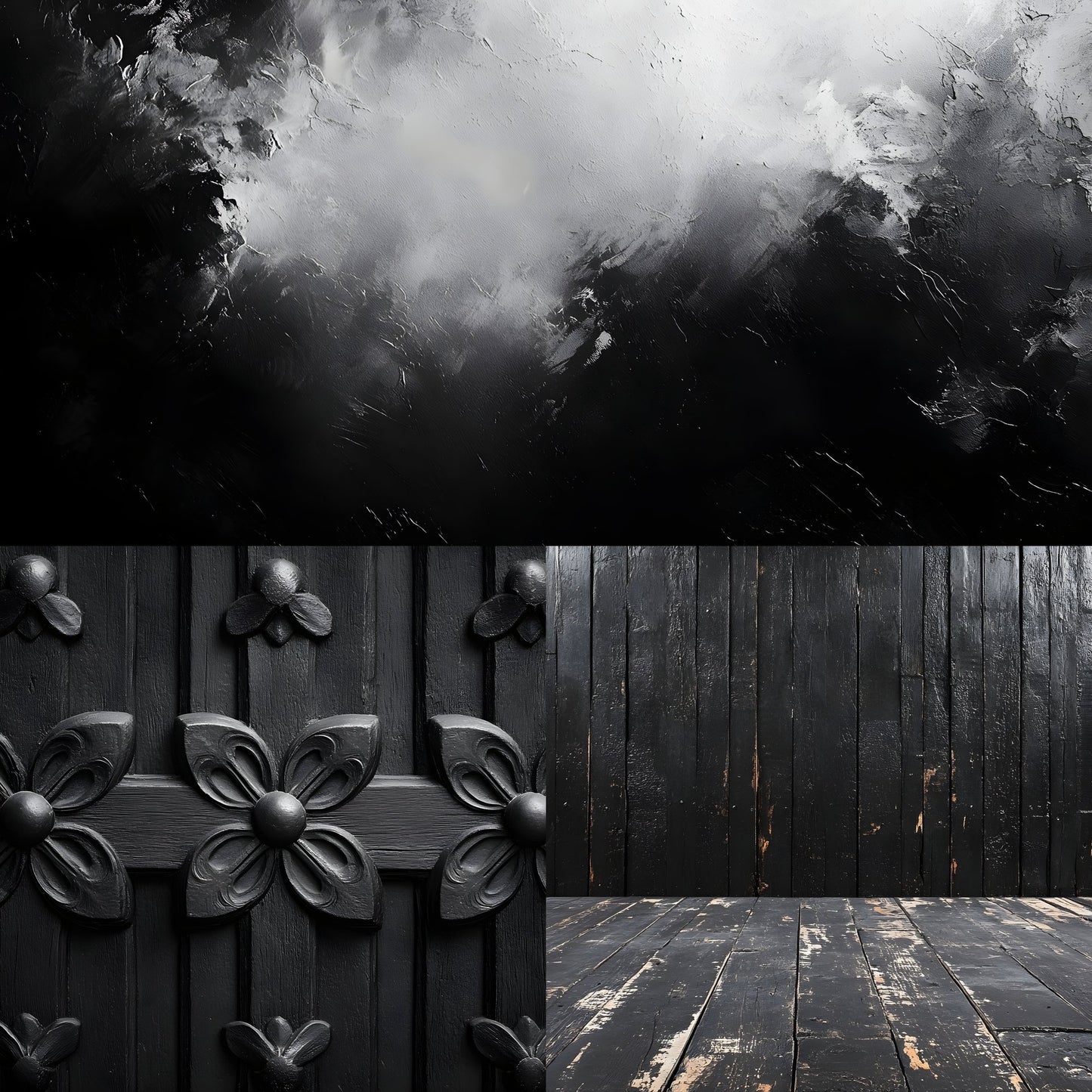 Vintage Black Textured Wall Digital Backdrop, Dark Photography Background for Portrait, Moody Fine Art Texture