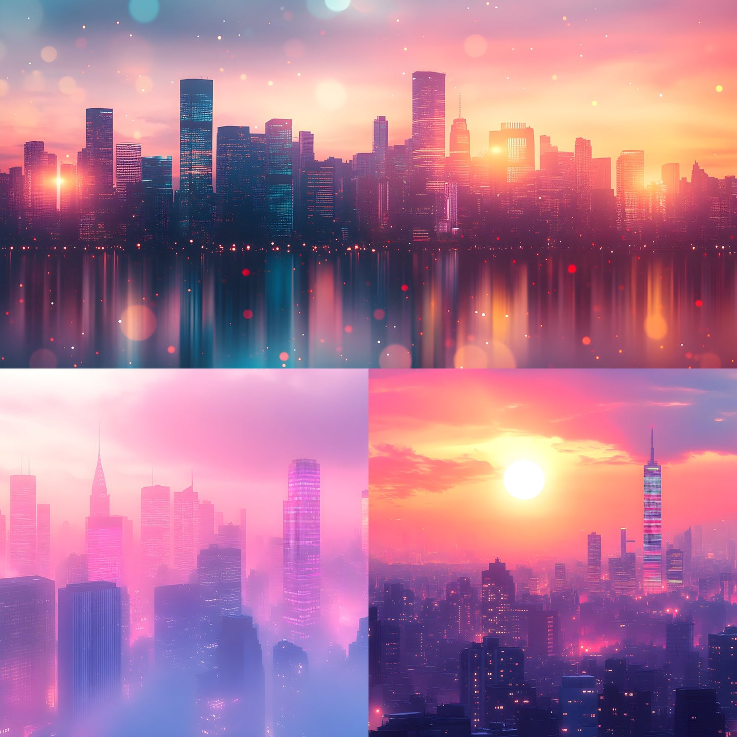 Abstract Skyline Digital Backdrop, Cityscape Photography Background for Composites, Modern Urban Photo Overlay, High-Resolution Image for Photographers