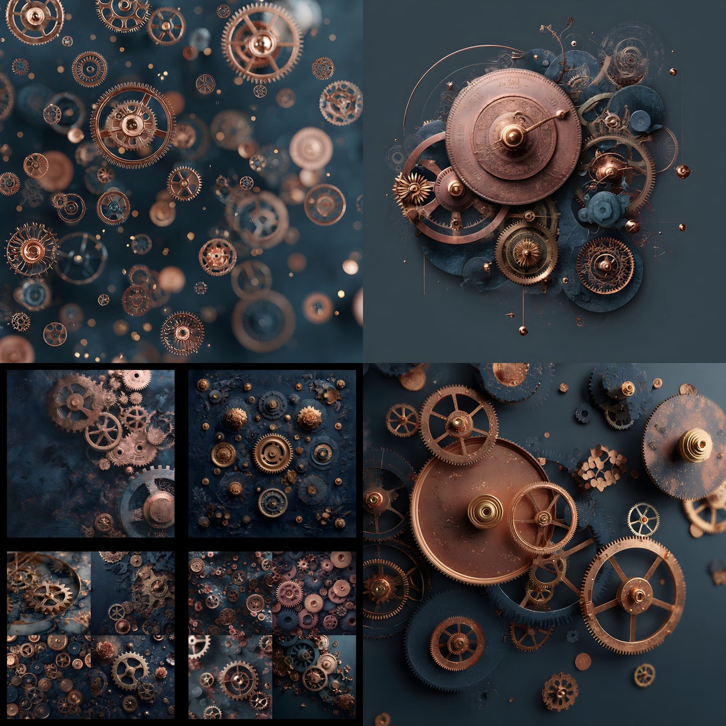 Rose Gold Steampunk Backdrop, Machine Cogs Background, Digital Download for Photography, Photo Booth Prop, Fantasy Art, Sci-Fi Design