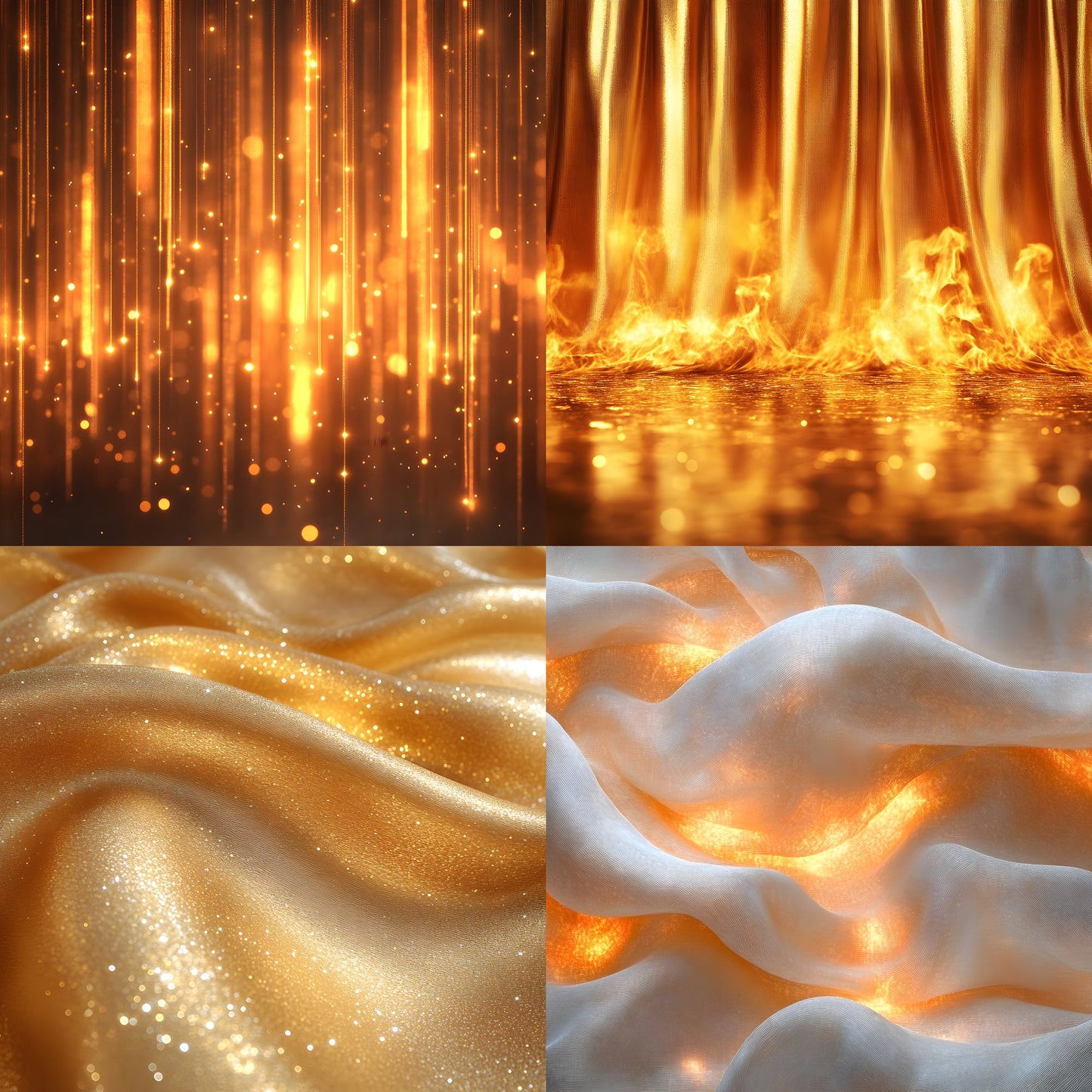 Golden Silk Curtains Digital Backdrop, Luxurious Photo Background, Portrait Photography, Wedding, Elegant Fabric Drapes, Images