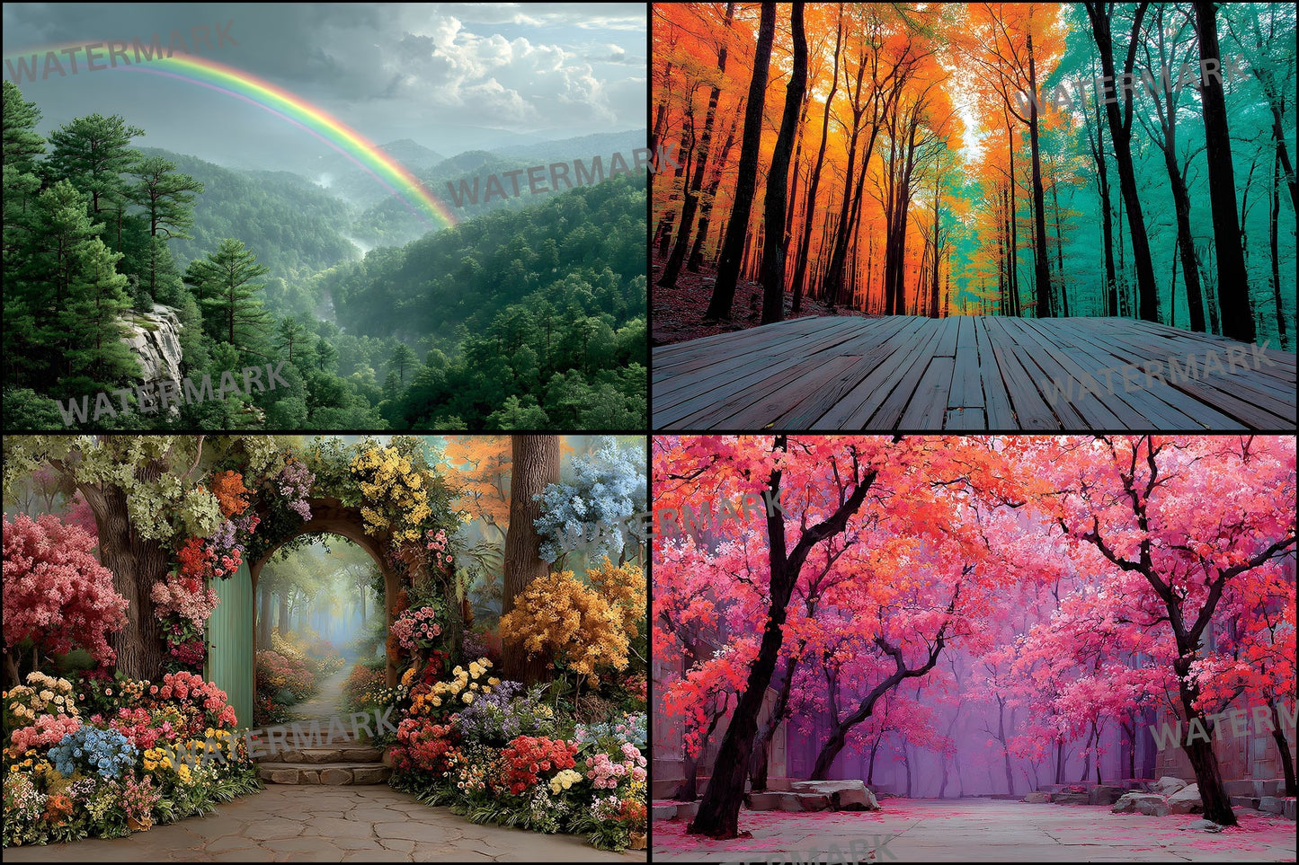 Alice in Wonderland Backdrop Digital Download, Whimsical Background for Fantasy Photography, Magical Portrait Photo Booth Prop, Empty Scene