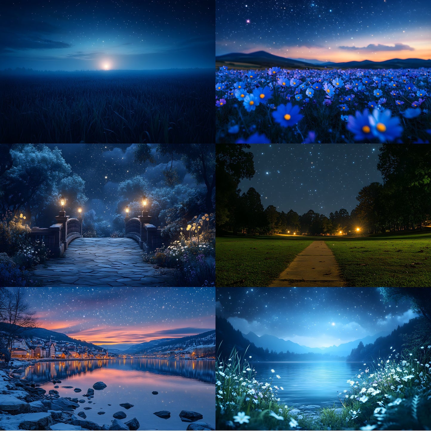 Starry Night Digital Backdrop Bundle, Dreamy Backgrounds for Photography, Celestial Photo Overlays, Magical Night Sky Scenes, LBXD