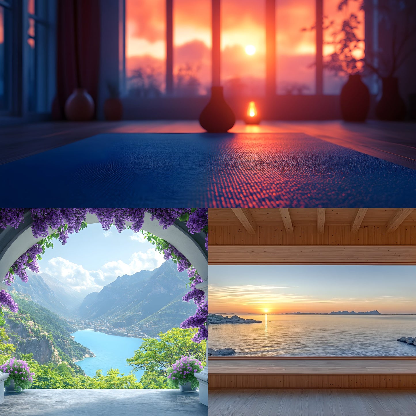 Yoga Studio Digital Backdrop Collection, Serene Meditation Backgrounds for Photographers, Peaceful Poses, High-Resolution Images, Ratio