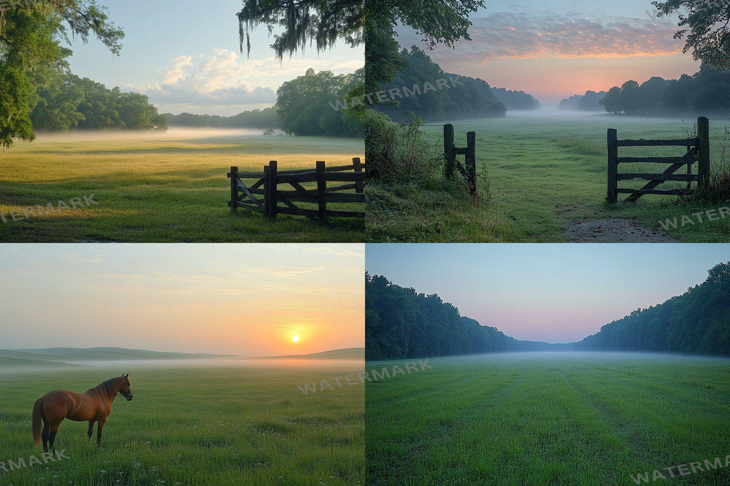 Misty Morning Fields Backdrops, Serene Countryside Digital Backgrounds, Sunrise Nature Photography Props, Rural Landscape Composites