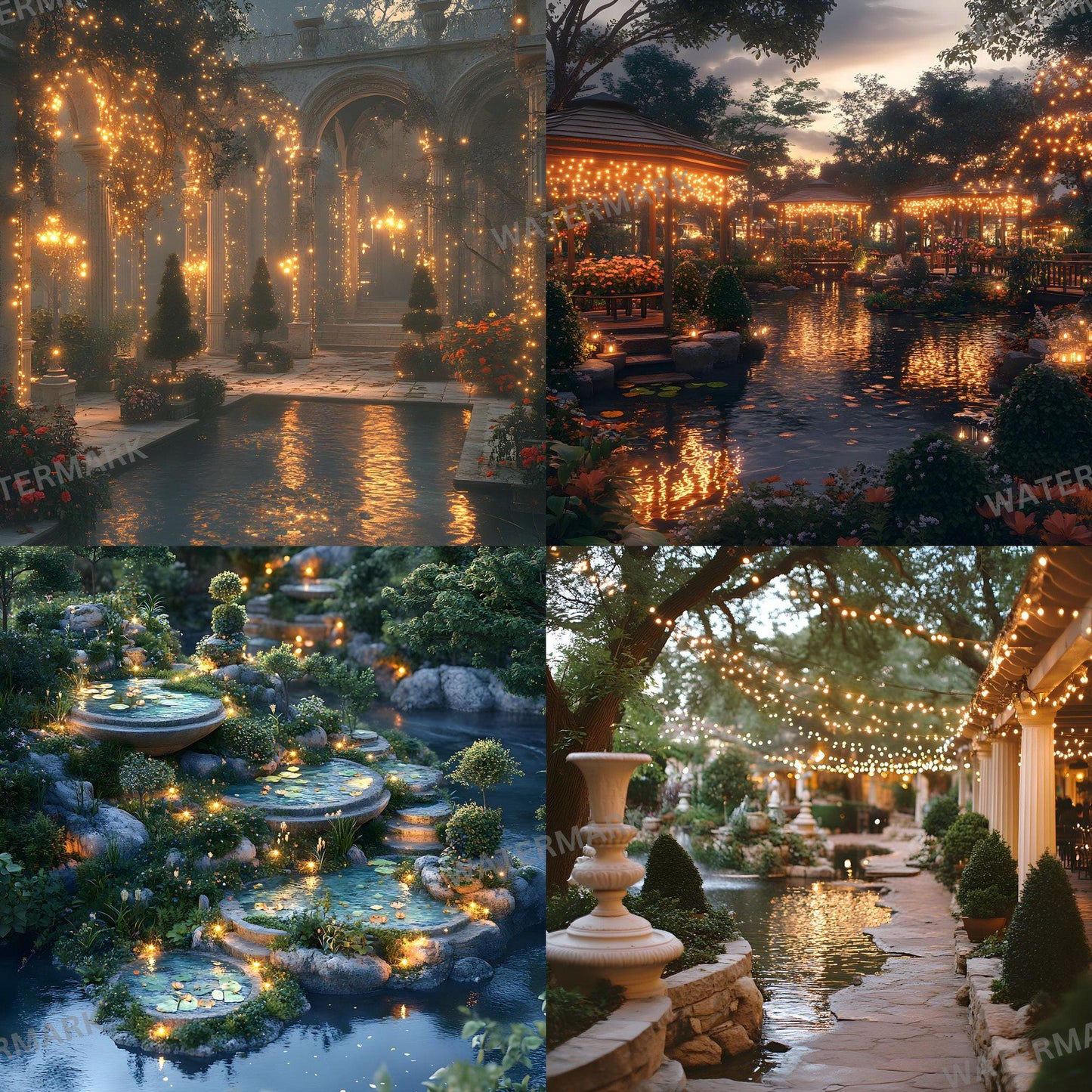 Enchanted Garden Backdrops - Magical Digital Backgrounds for Photography, Photoshop Overlays & Floral Designs