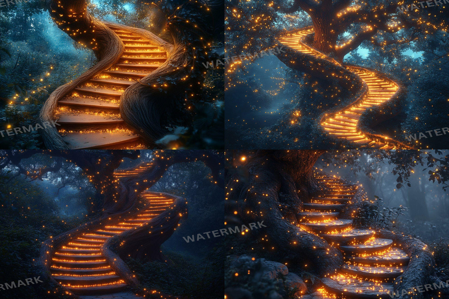Winding Staircase Backdrop: 3PNGs for Elegant Mansion Interiors, Grand Castle Photos, Fairy Tale, Magical Woodland, Fairy Magical Forest